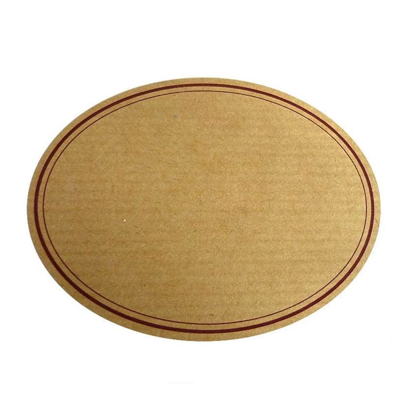 Naturmærkat, oval, papir, rødbrun Naturmærkat, oval, papir, rødbrun