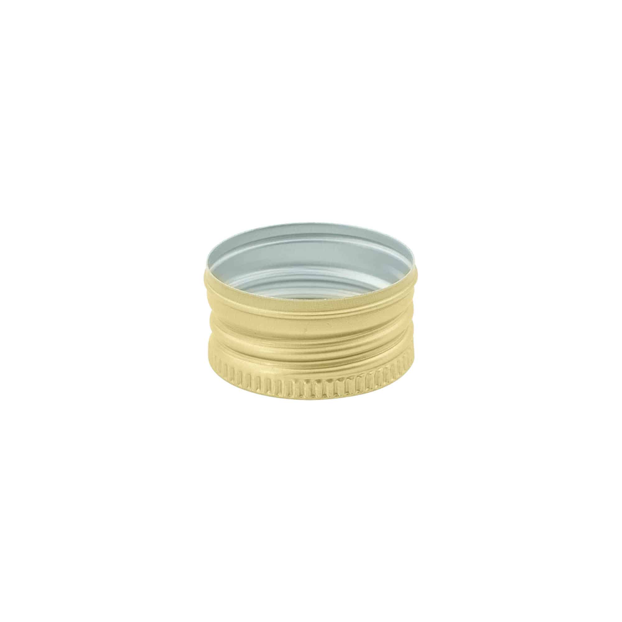 Skruelåg, metal, guld, til munding: PP 31,5