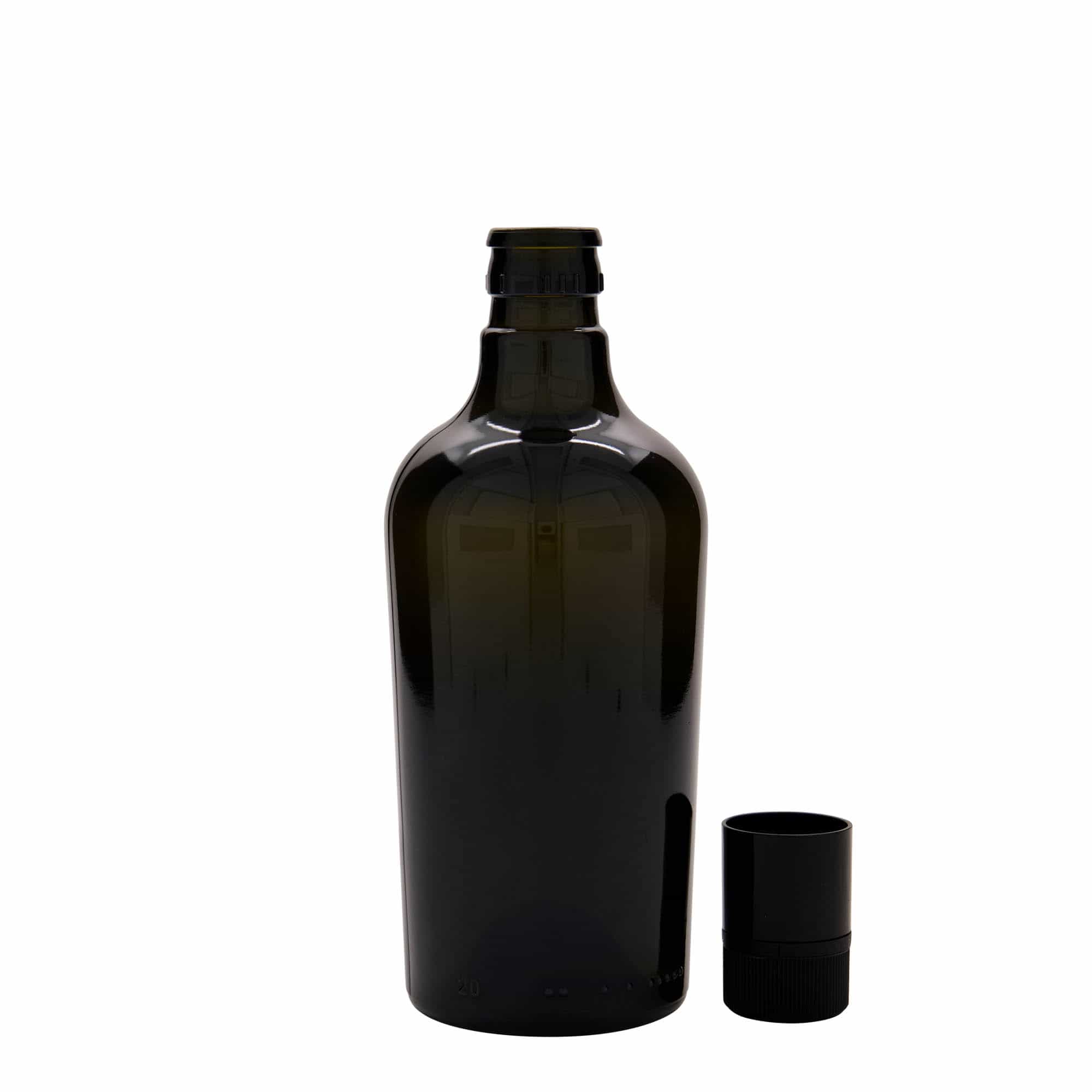 500 ml eddike-/olieflaske 'Oleum', glas, antikgrøn, munding: DOP