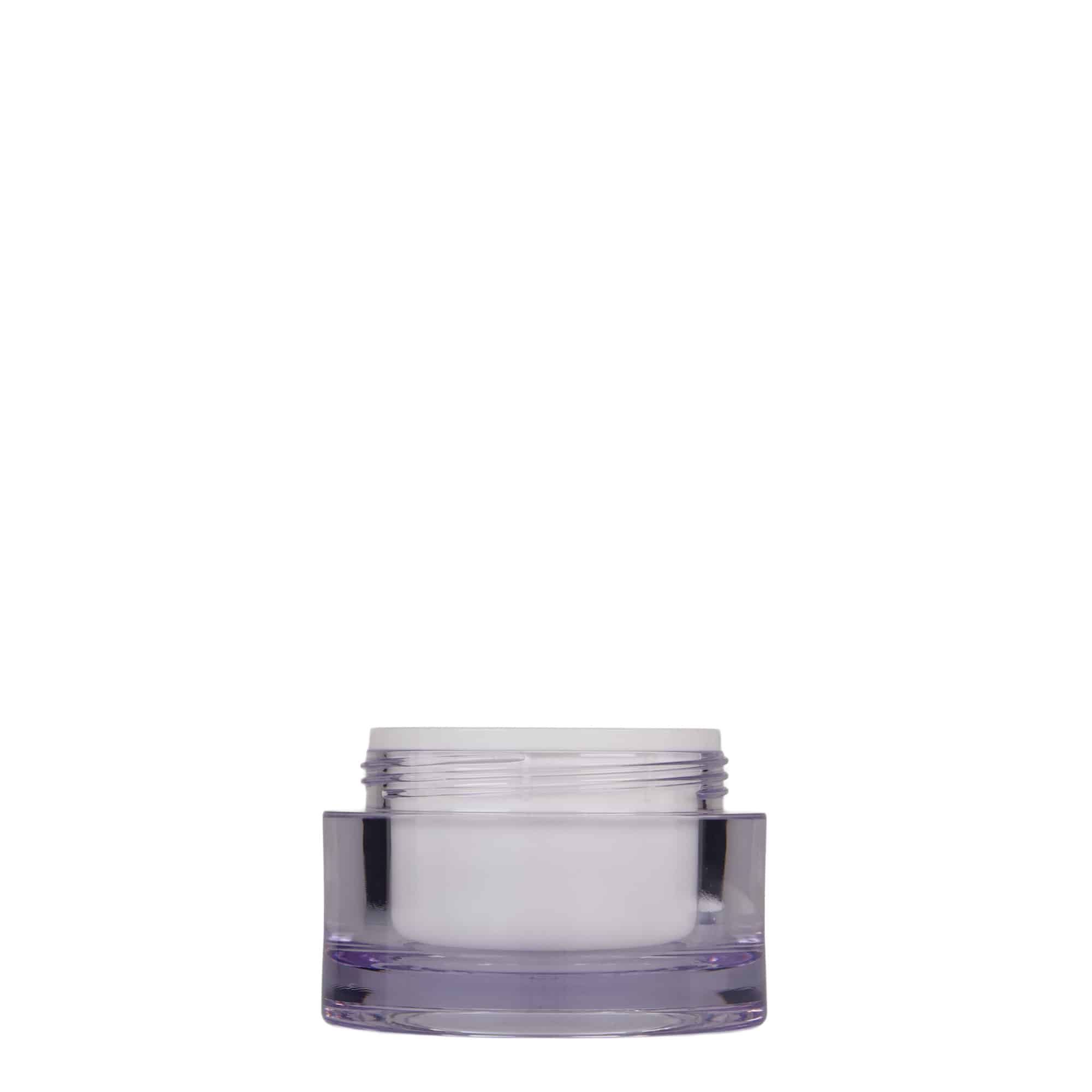 50 ml glasdigel, SAN-plast, hvid, åbning: Skruelåg
