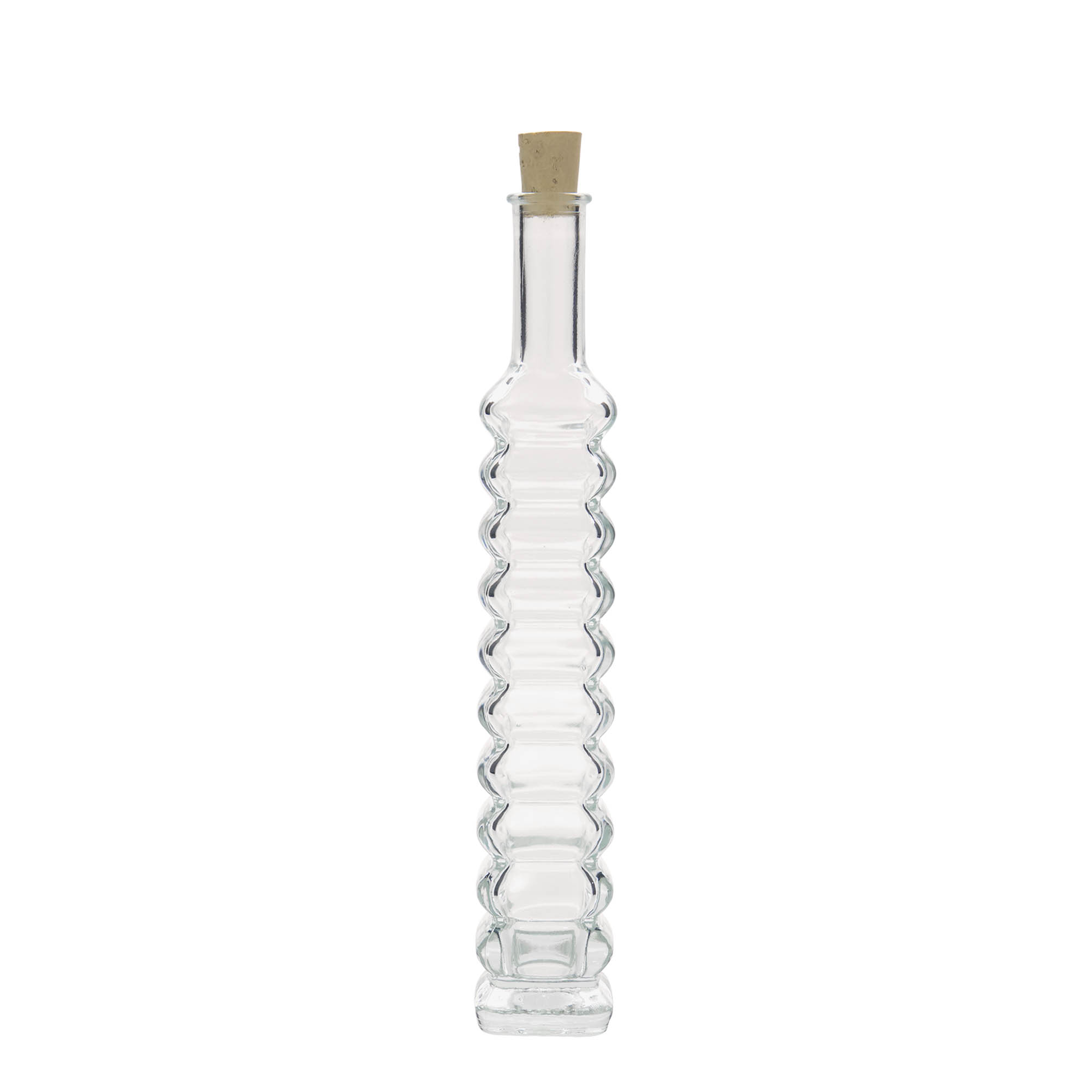 100 ml glasflaske 'Roma', firkantet, åbning: kork 100 ml glasflaske 'Roma', firkantet, åbning: kork