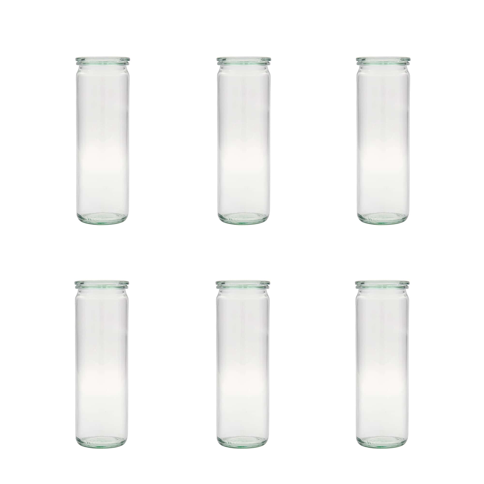 6x 600 ml WECK-cylinderglas med glaslåg RR 60
