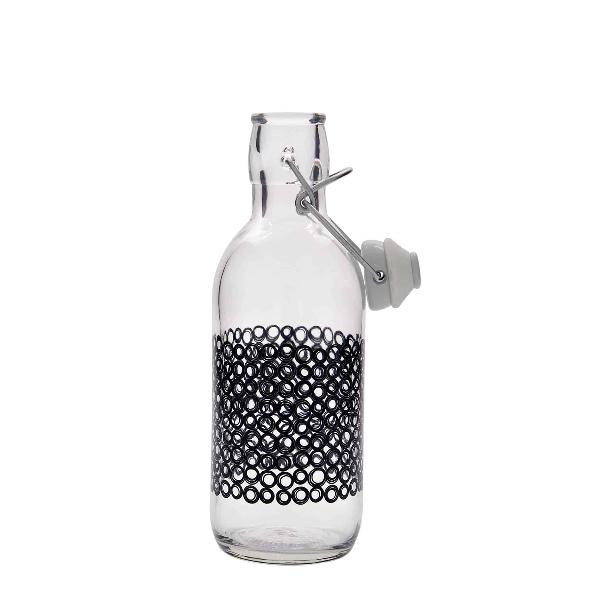 500 ml glasflaske 'Emilia', motiv: Circola nero, åbning: Patentlåg