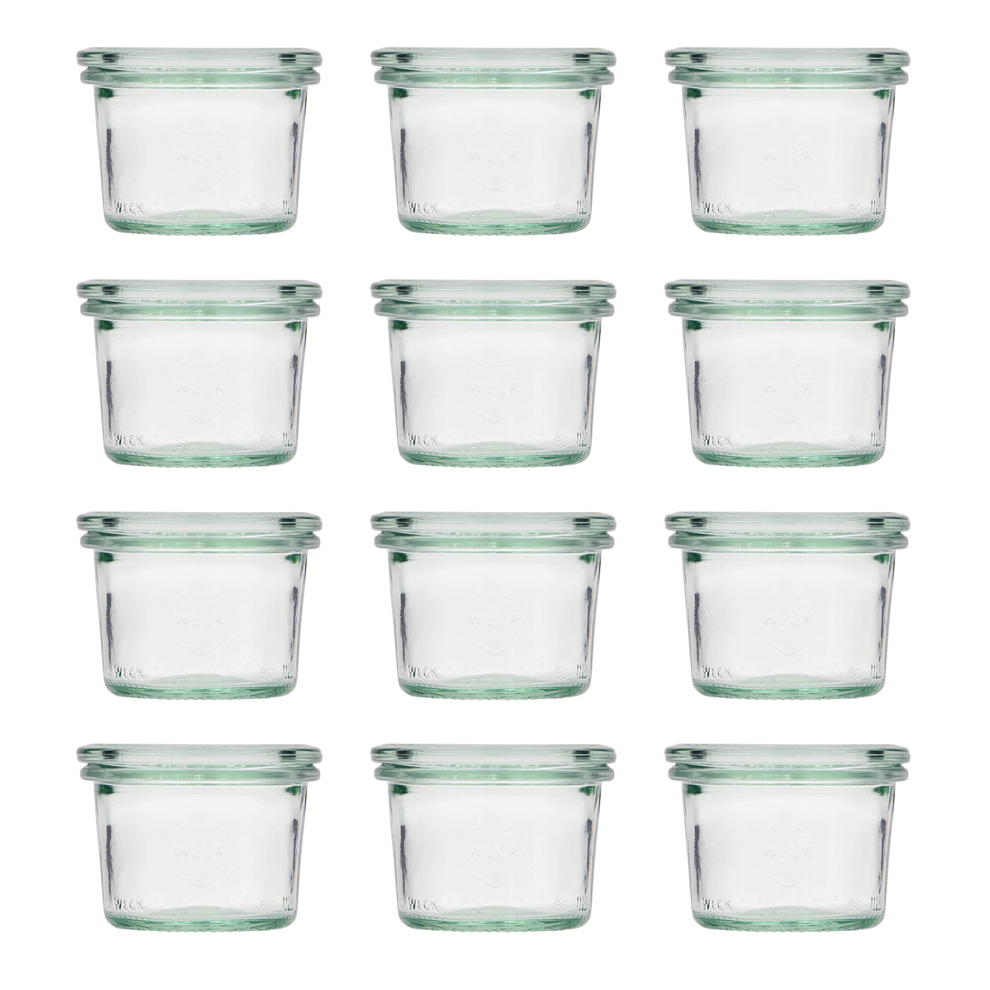 12x 80 ml WECK-sturzgas med glaslåg RR 60