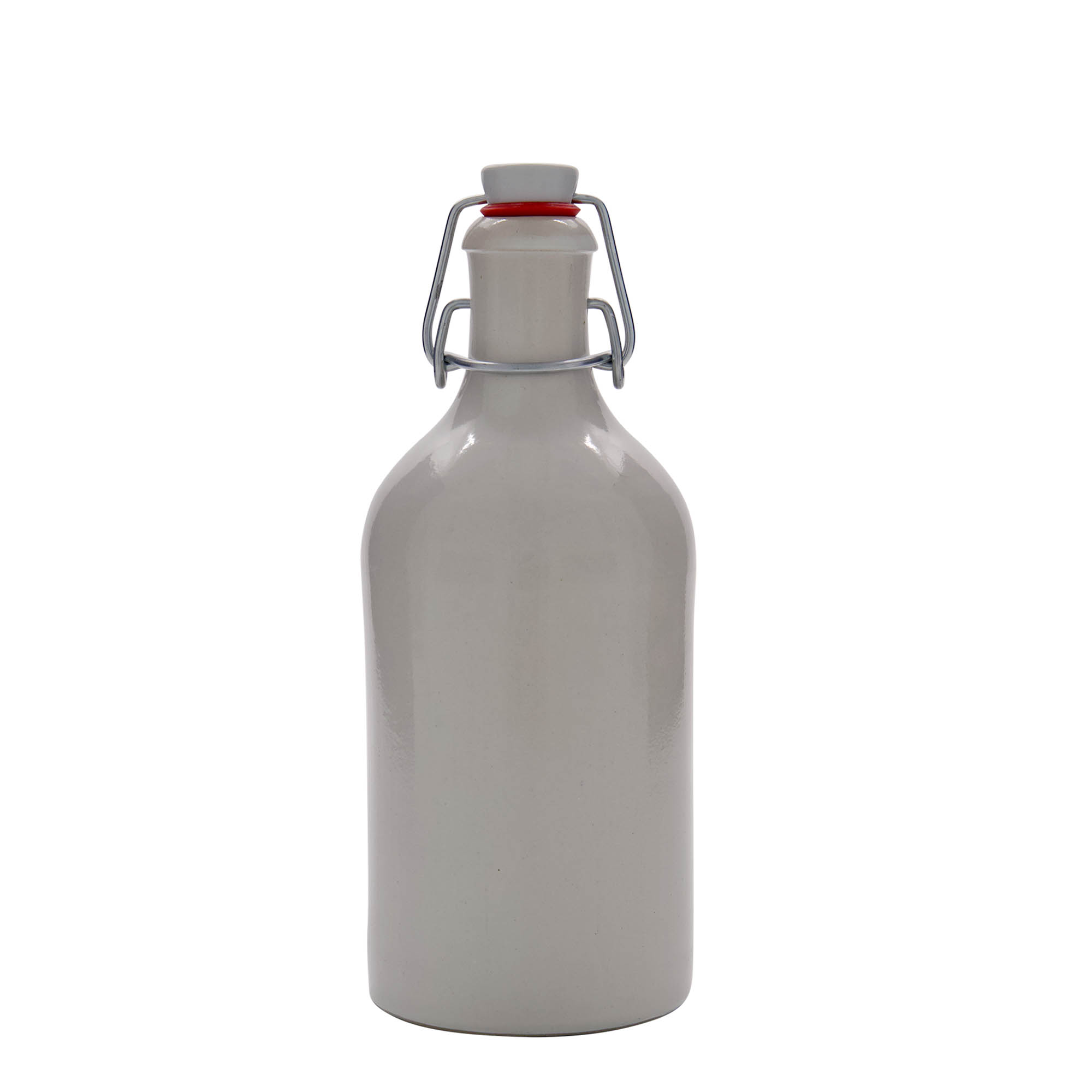 500 ml tonkrukke, stentøj, hvid, åbning: klemme lukning