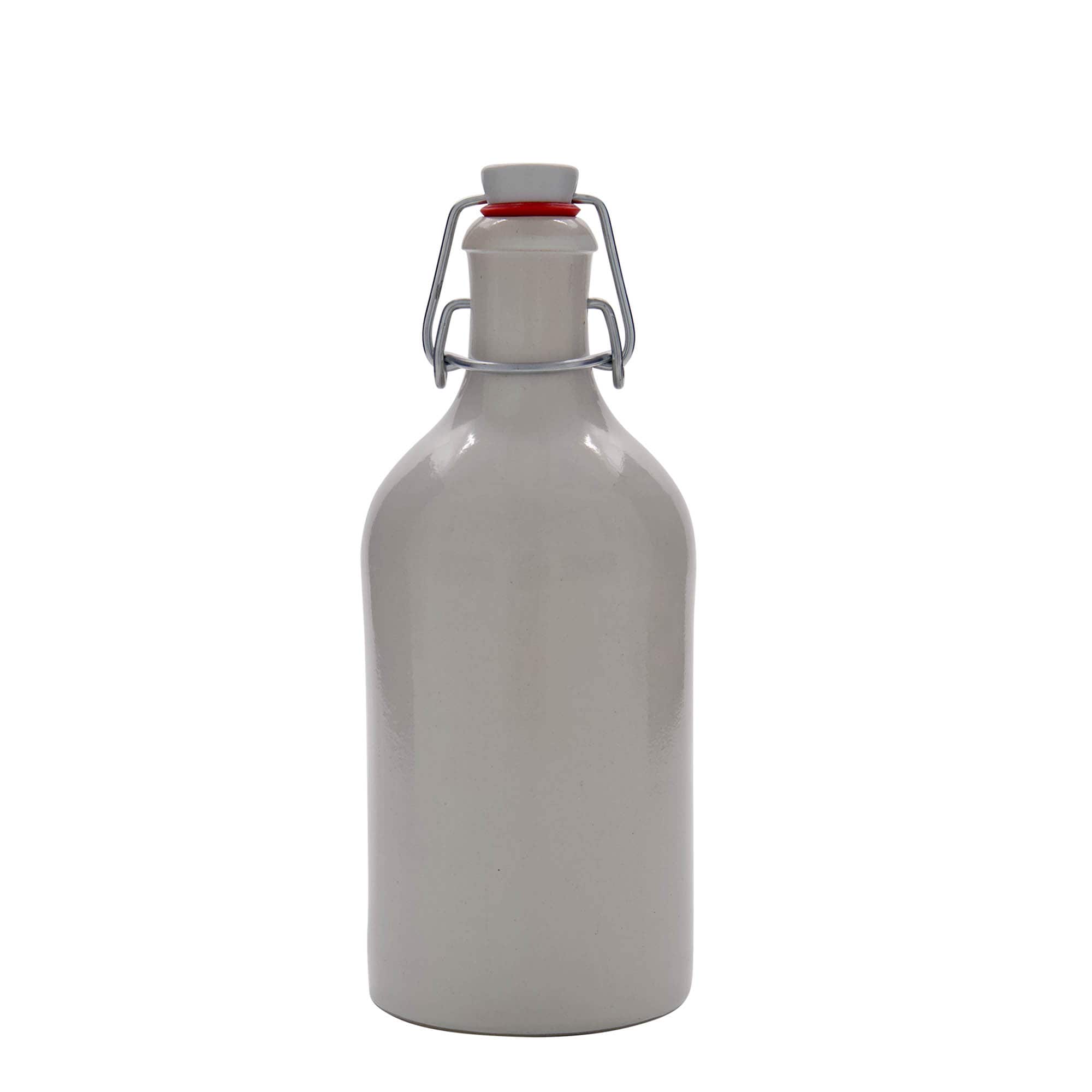 500 ml tonkrukke, stentøj, hvid, åbning: klemme lukning