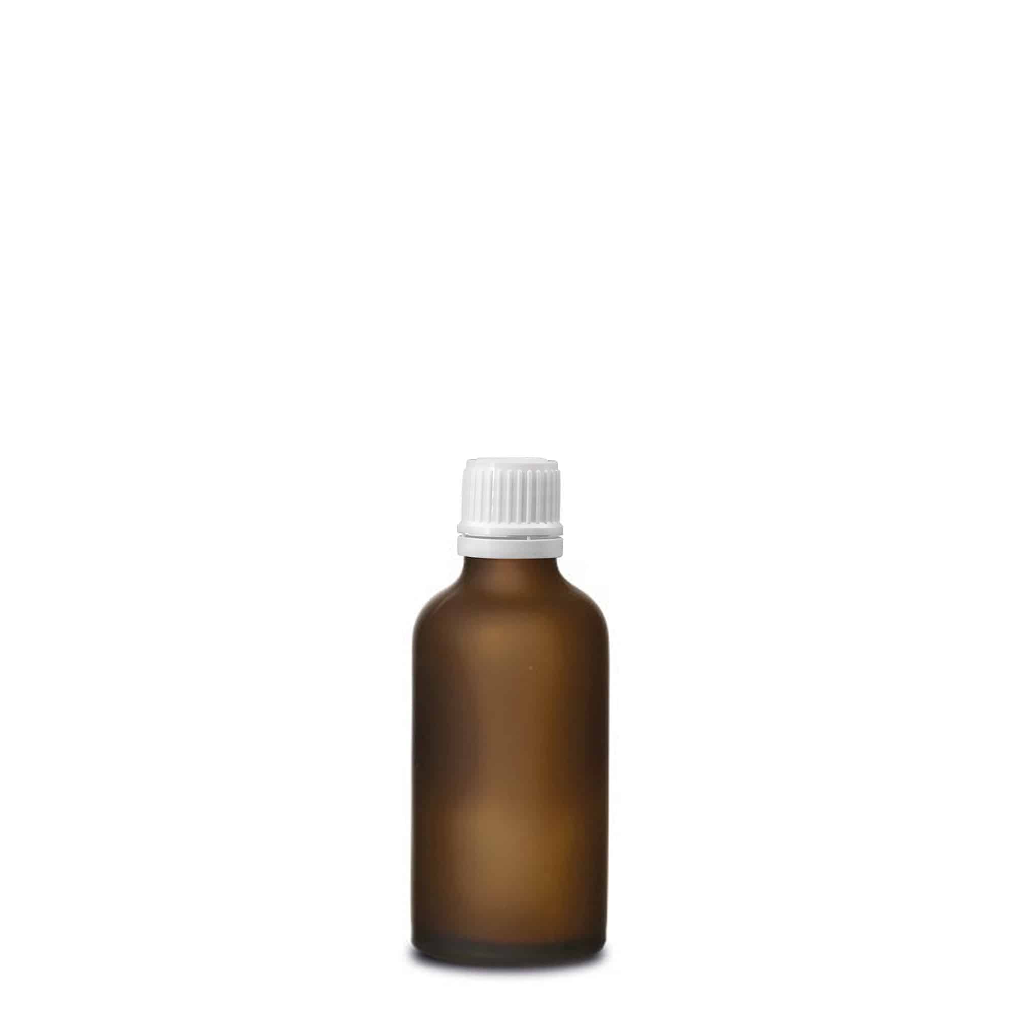 50ml medicinflaske, glas, brun mat, munding: DIN 18