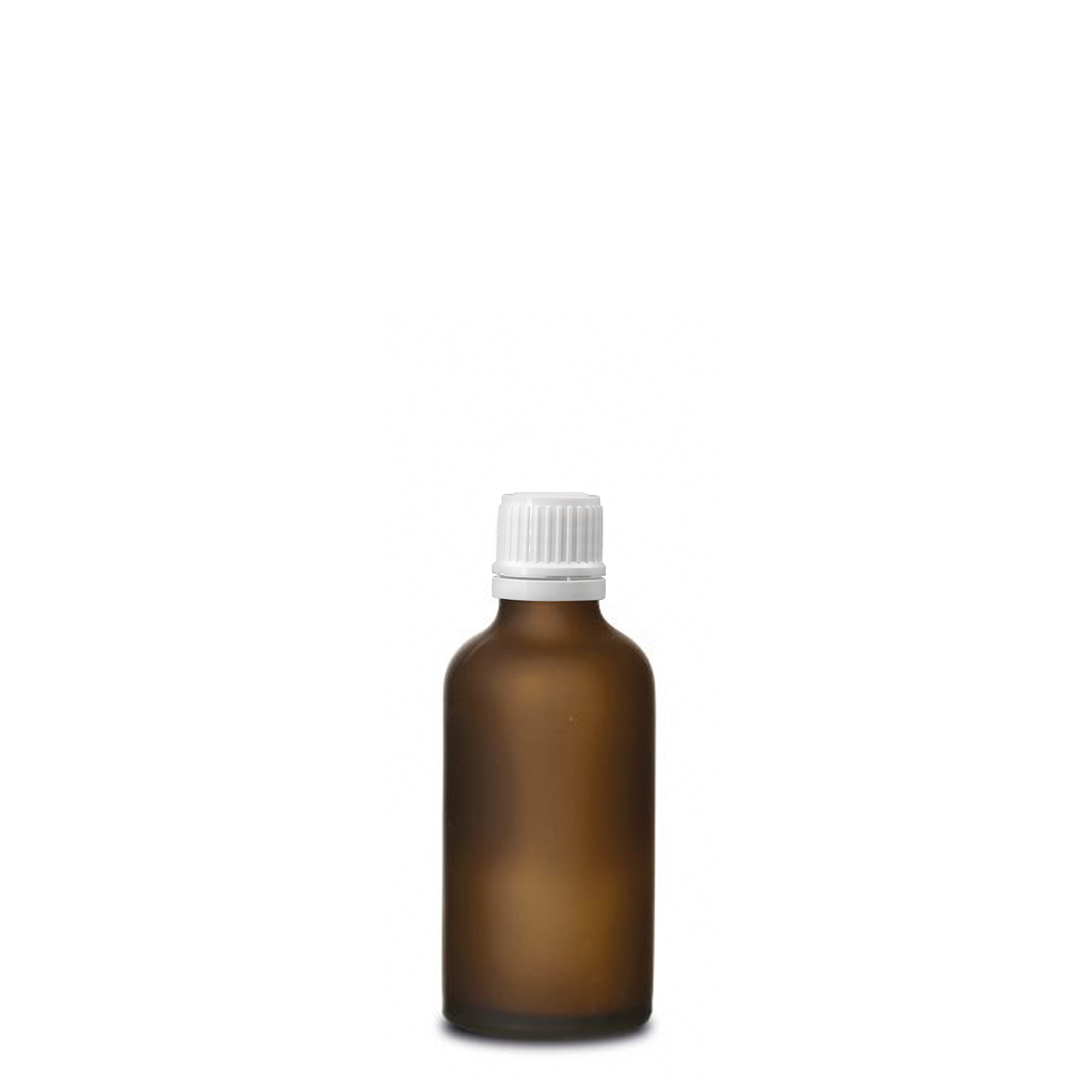 50 ml medicinflaske, glas, brun frostet, åbning: DIN 18 50 ml medicinflaske, glas, brun frostet, åbning: DIN 18