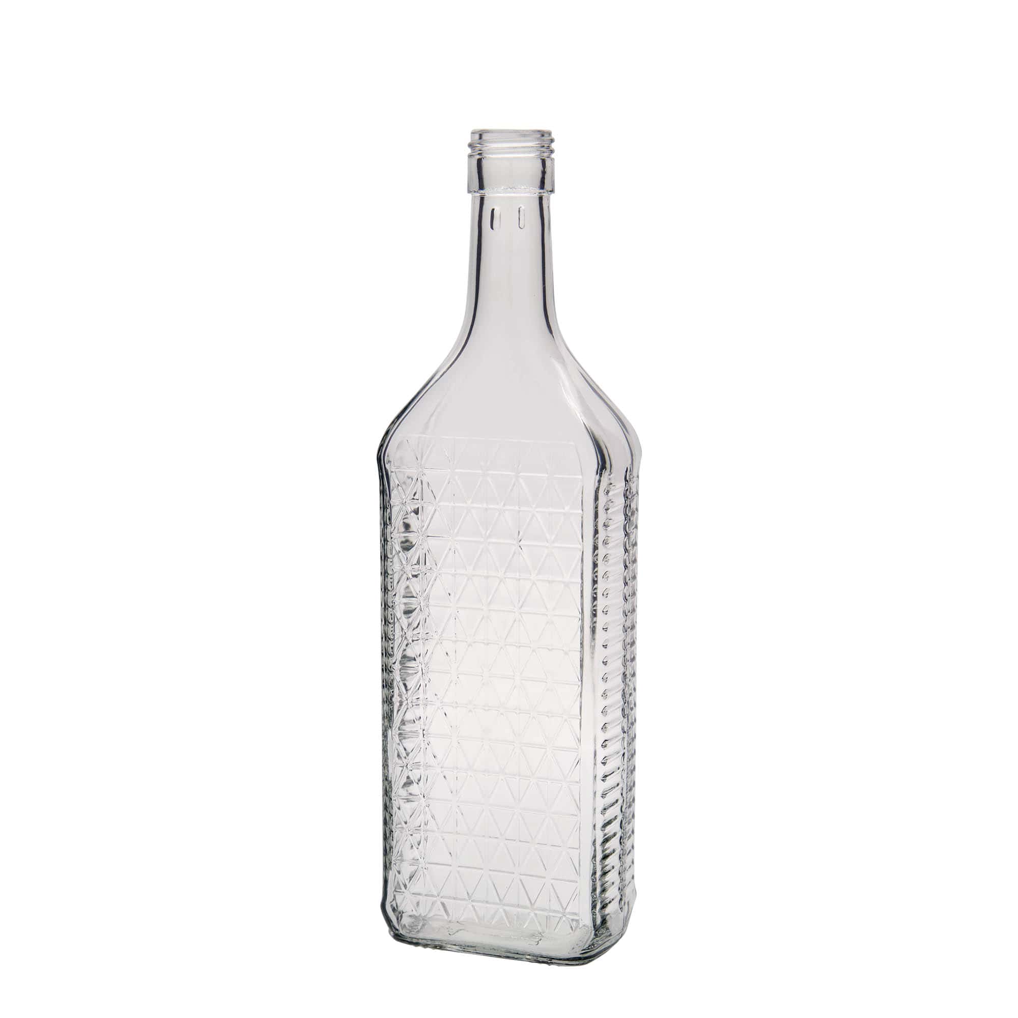 700 ml glasflaske 'Caruso', rektangulær, åbning: PP 31,5 700 ml glasflaske 'Caruso', rektangulær, åbning: PP 31,5