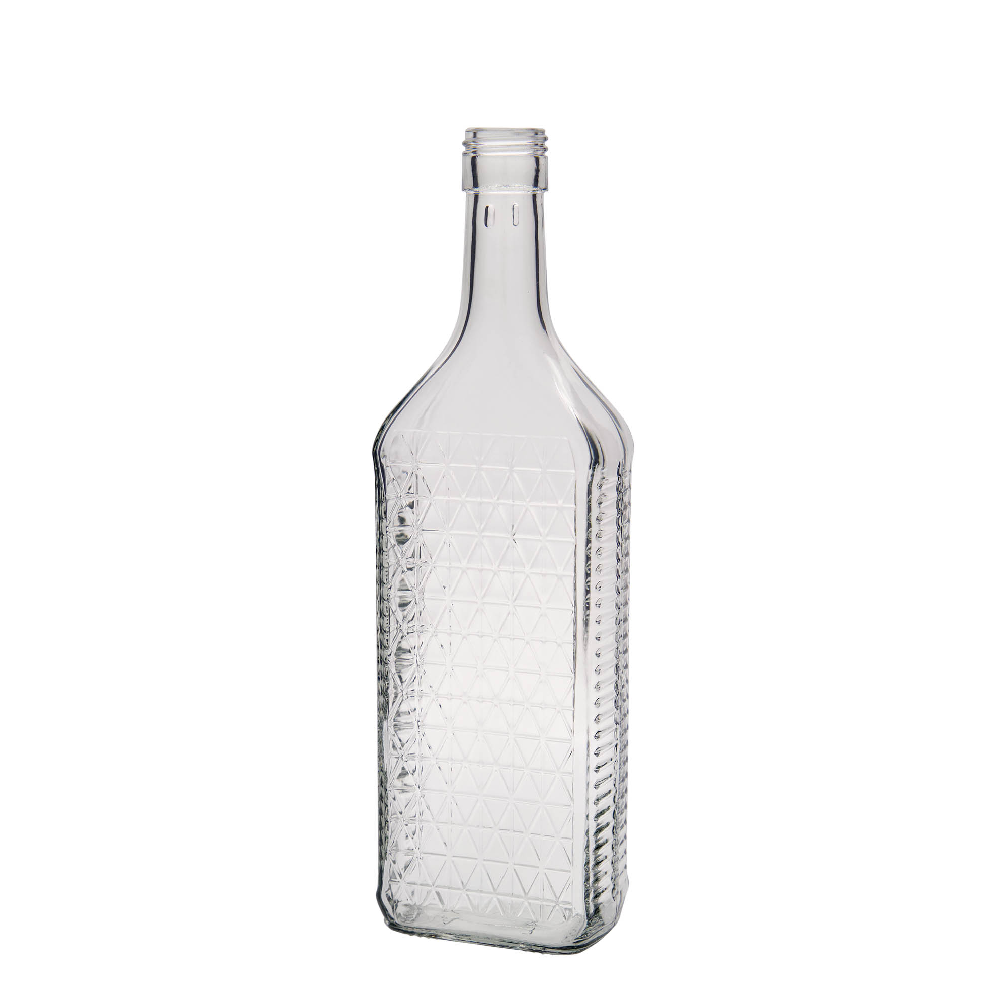 700 ml glasflaske »Caruso«, rektangulær, åbning: PP 31,5