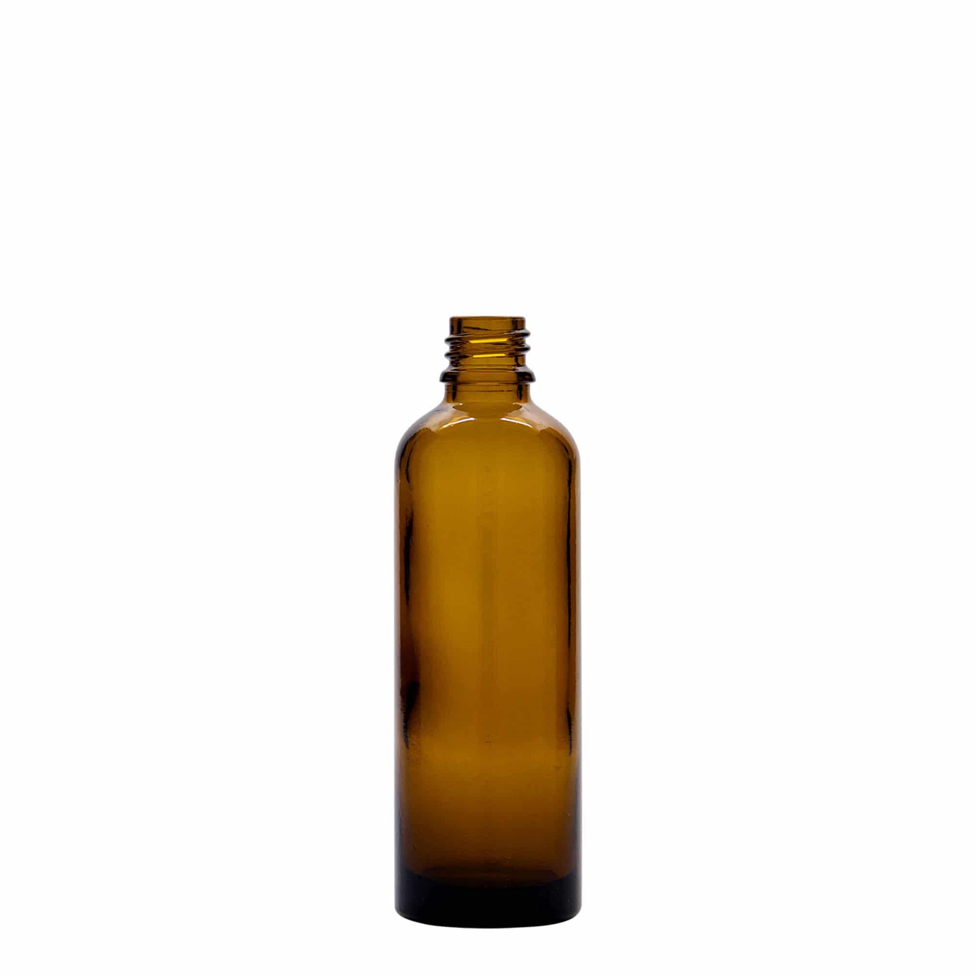 75 ml medicinflaske, glas, brun, åbning: DIN 18