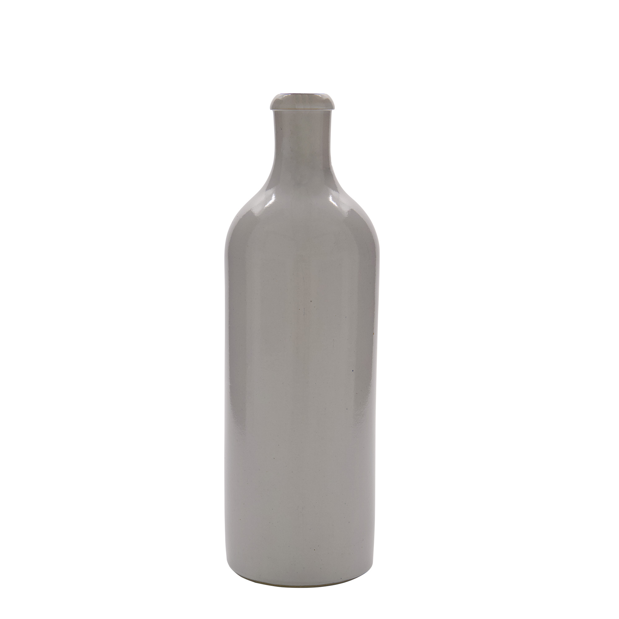 750 ml tonkrukke, stentøj, hvid, munding: klemme lukning