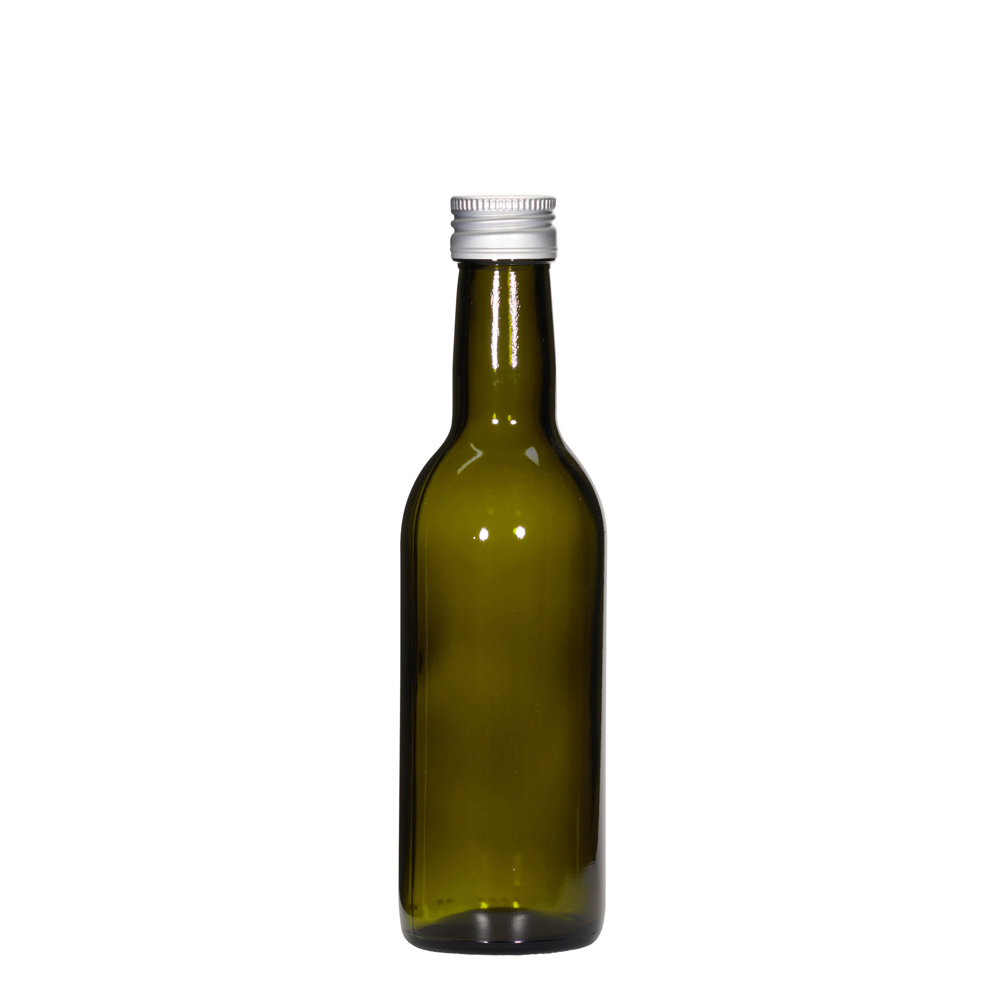 250 ml glasflaske 'Bordeaux', antikgrøn, åbning: PP 28 250 ml glasflaske 'Bordeaux', antikgrøn, åbning: PP 28