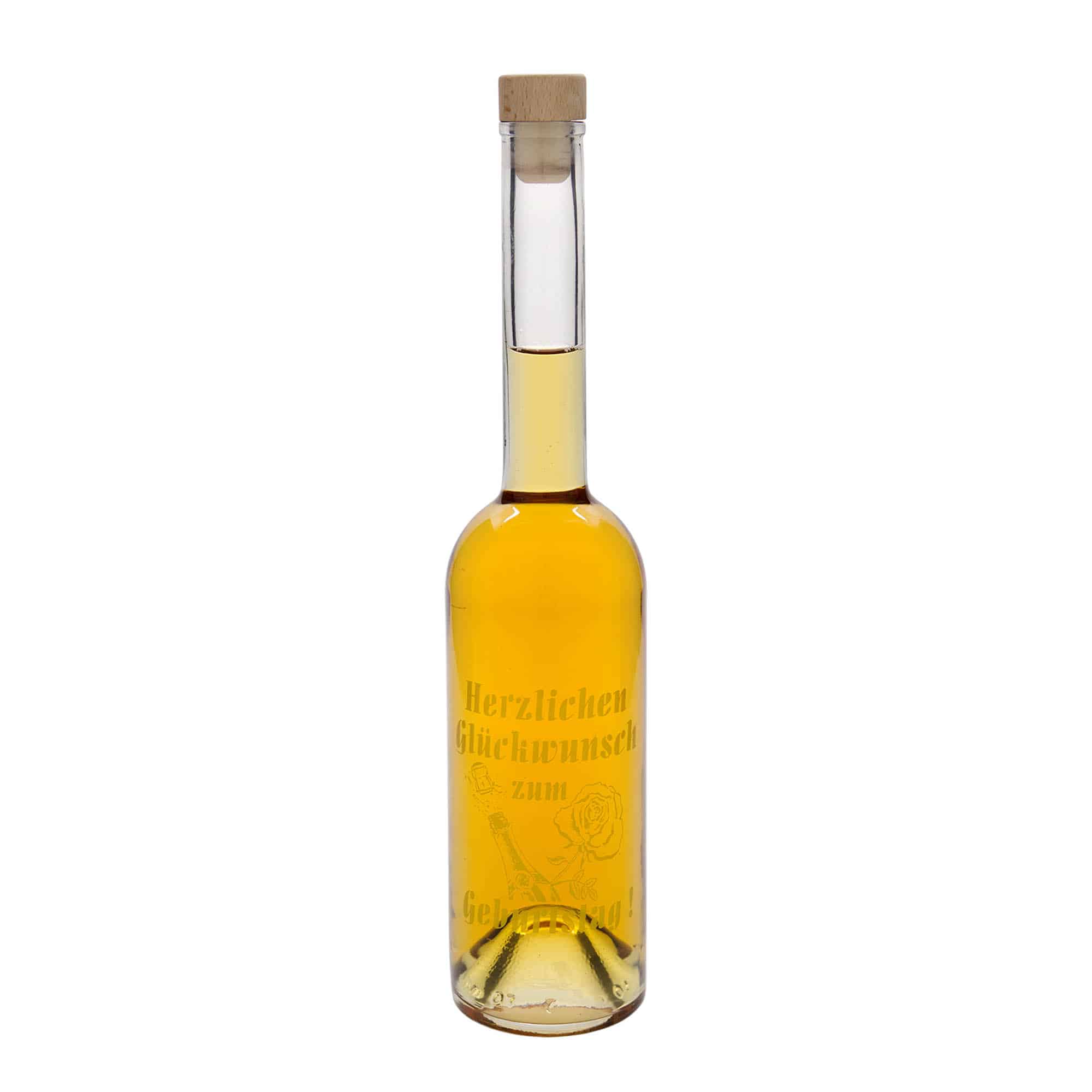 500 ml glasflaske 'Opera', motiv: Æble, åbning: Kork