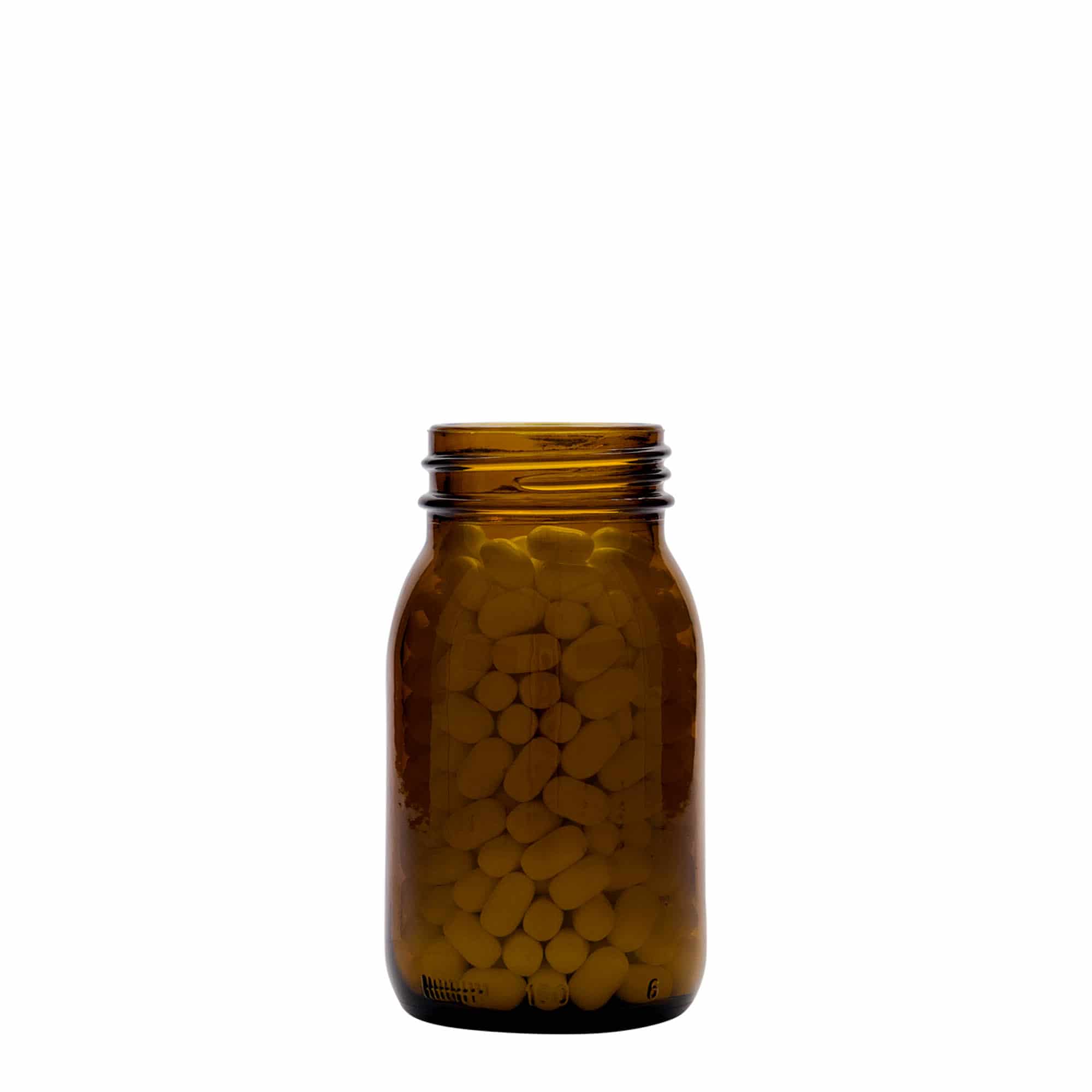 150 ml bredhalsglas, brunt, åbning: DIN 45