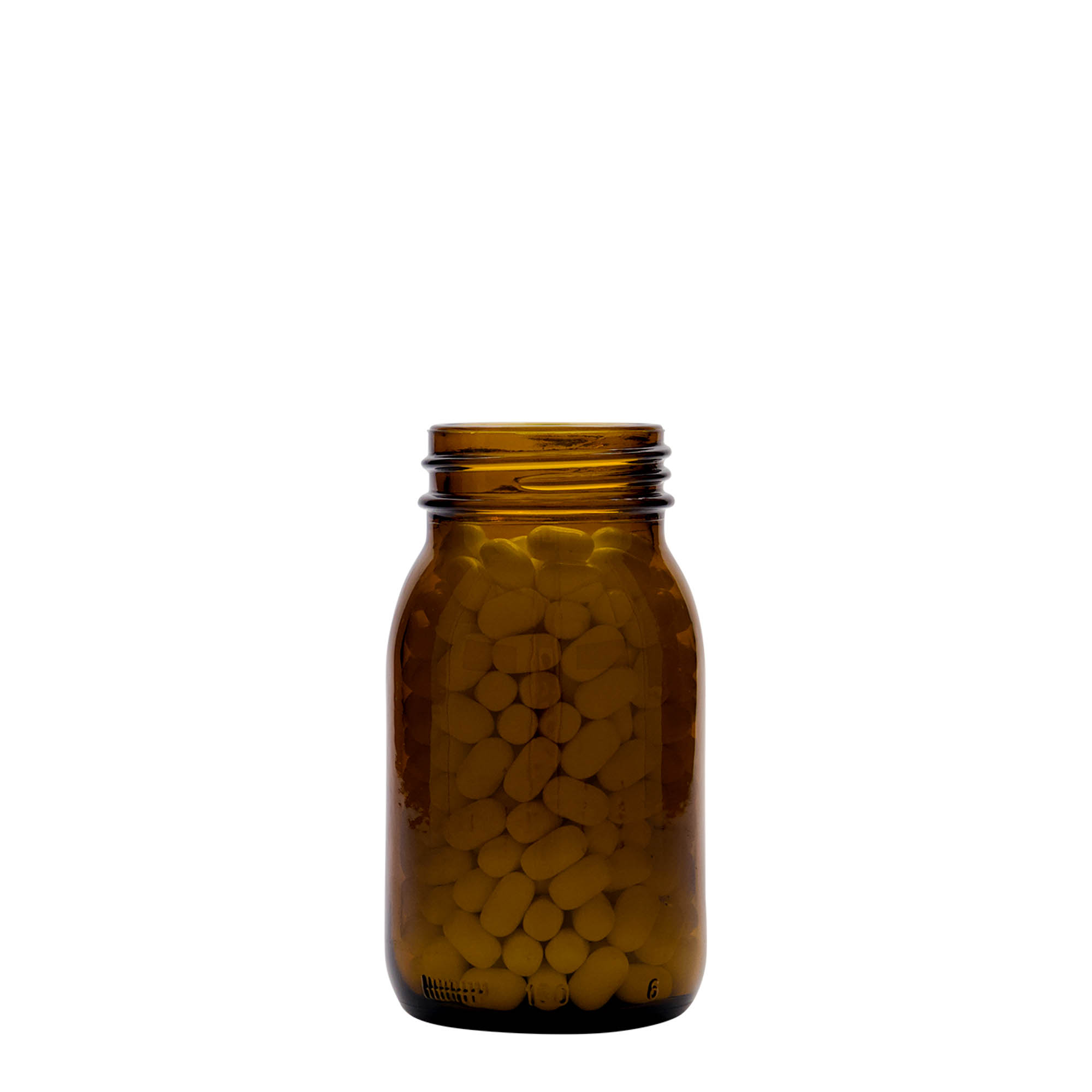 150 ml bredhalsglas, brunt, åbning: DIN 45