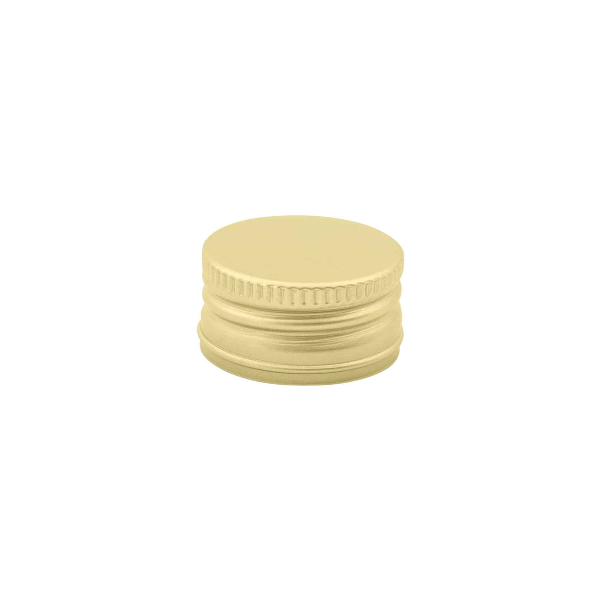 Skruelåg, metal, guld, til munding: PP 31,5