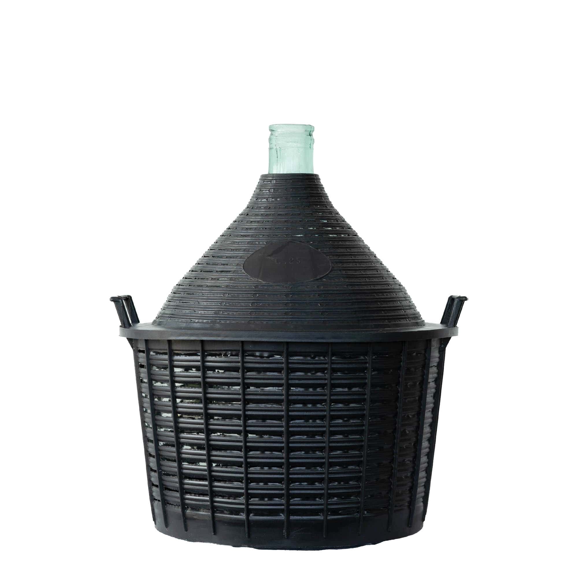 25 l ballonflaske med smal hals, glas, åbning: påklipsningslåg