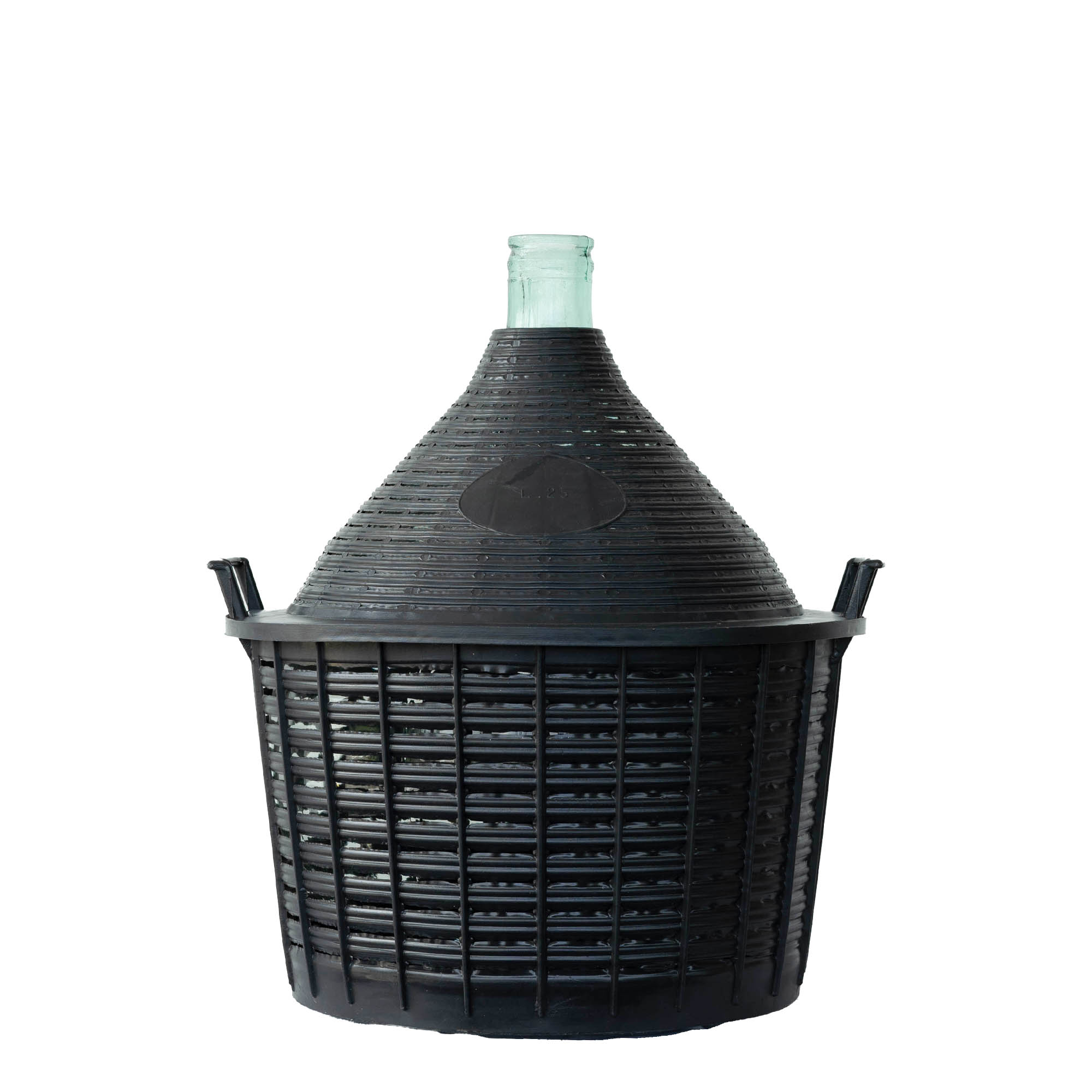 25 l ballonflaske med smal hals, glas, åbning: påklipsningslåg 25 l ballonflaske med smal hals, glas, åbning: påklipsningslåg