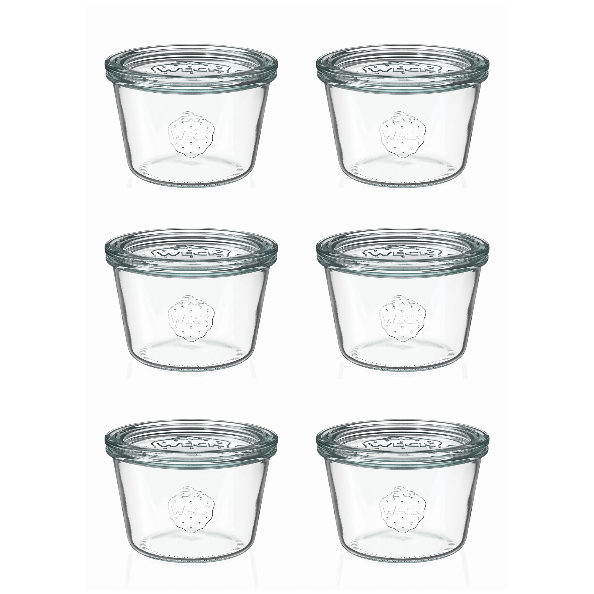 6x 370 ml WECK-sturzgas med glaslåg RR 100