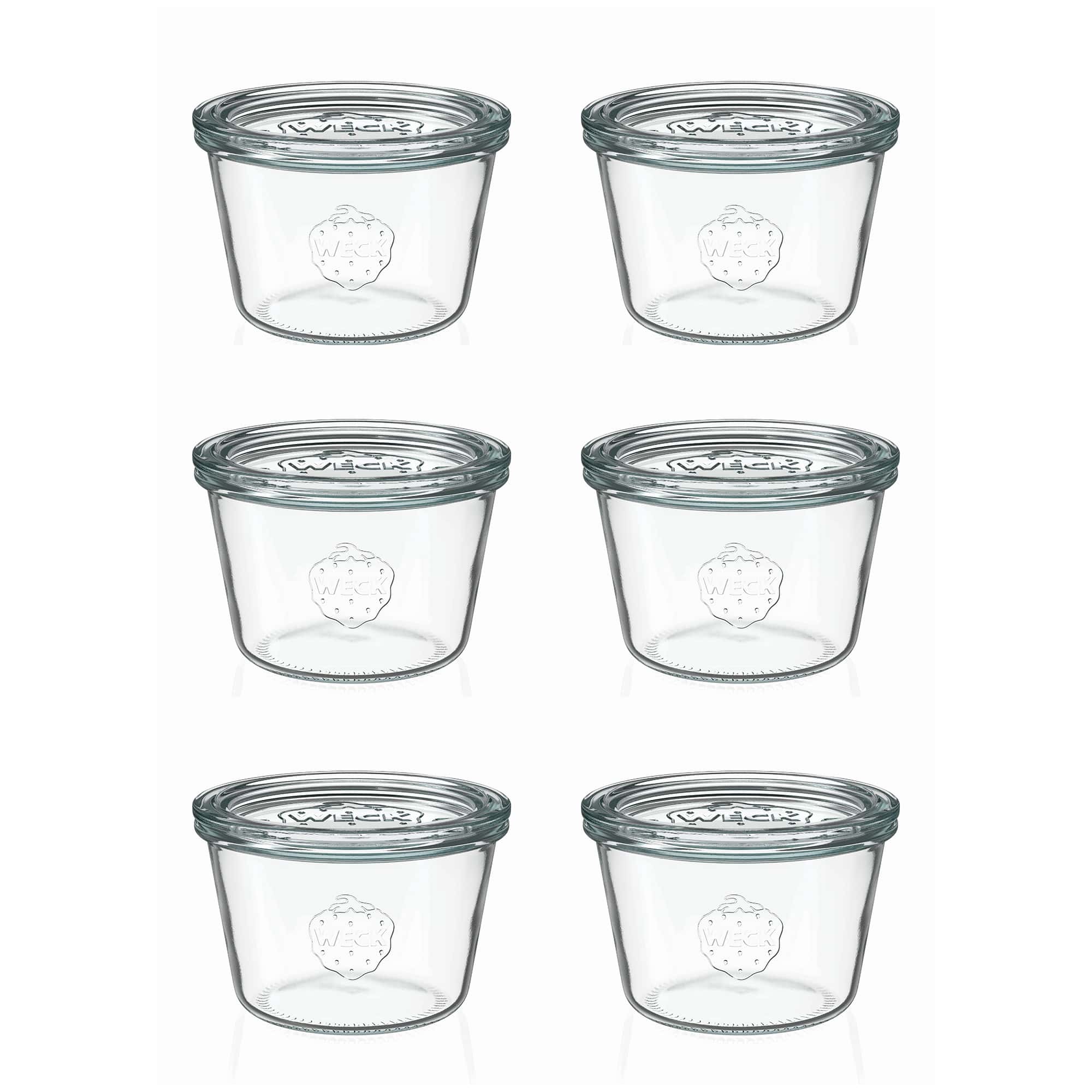 6x 370 ml WECK-sturzgas med glaslåg RR 100
