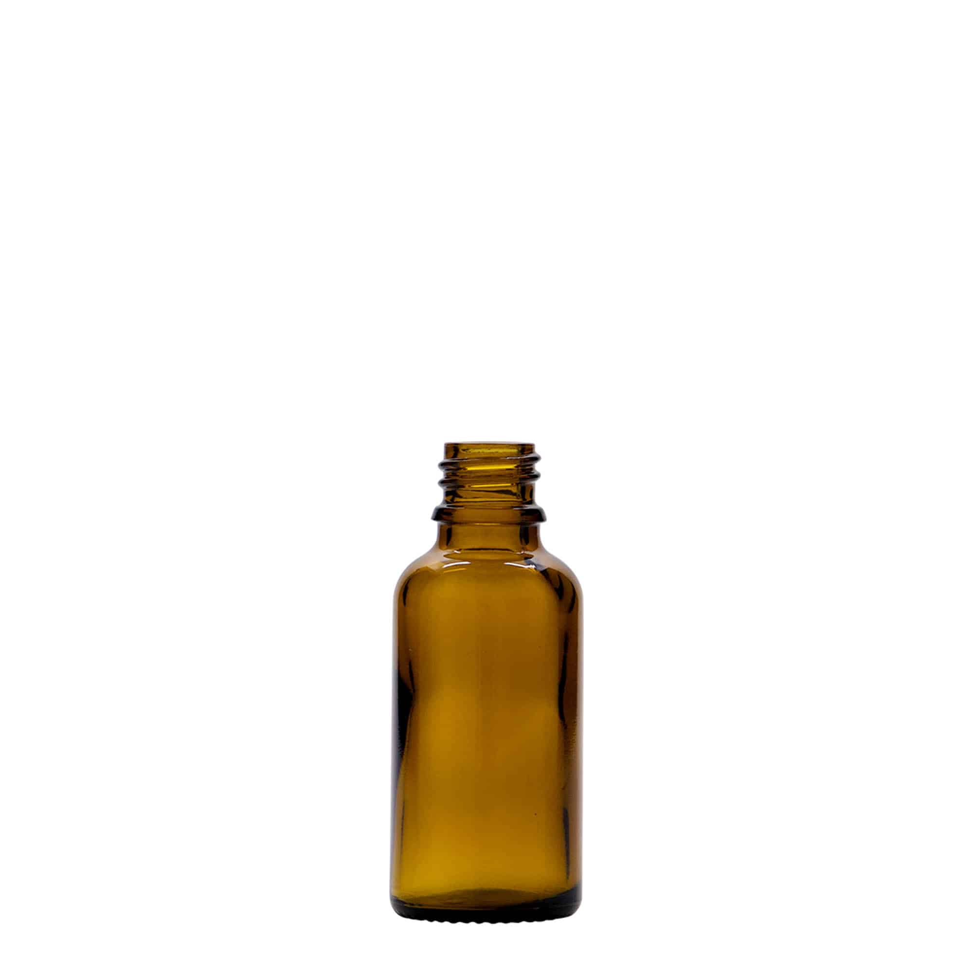 30 ml medicinflaske, glas, brun, åbning: DIN 18