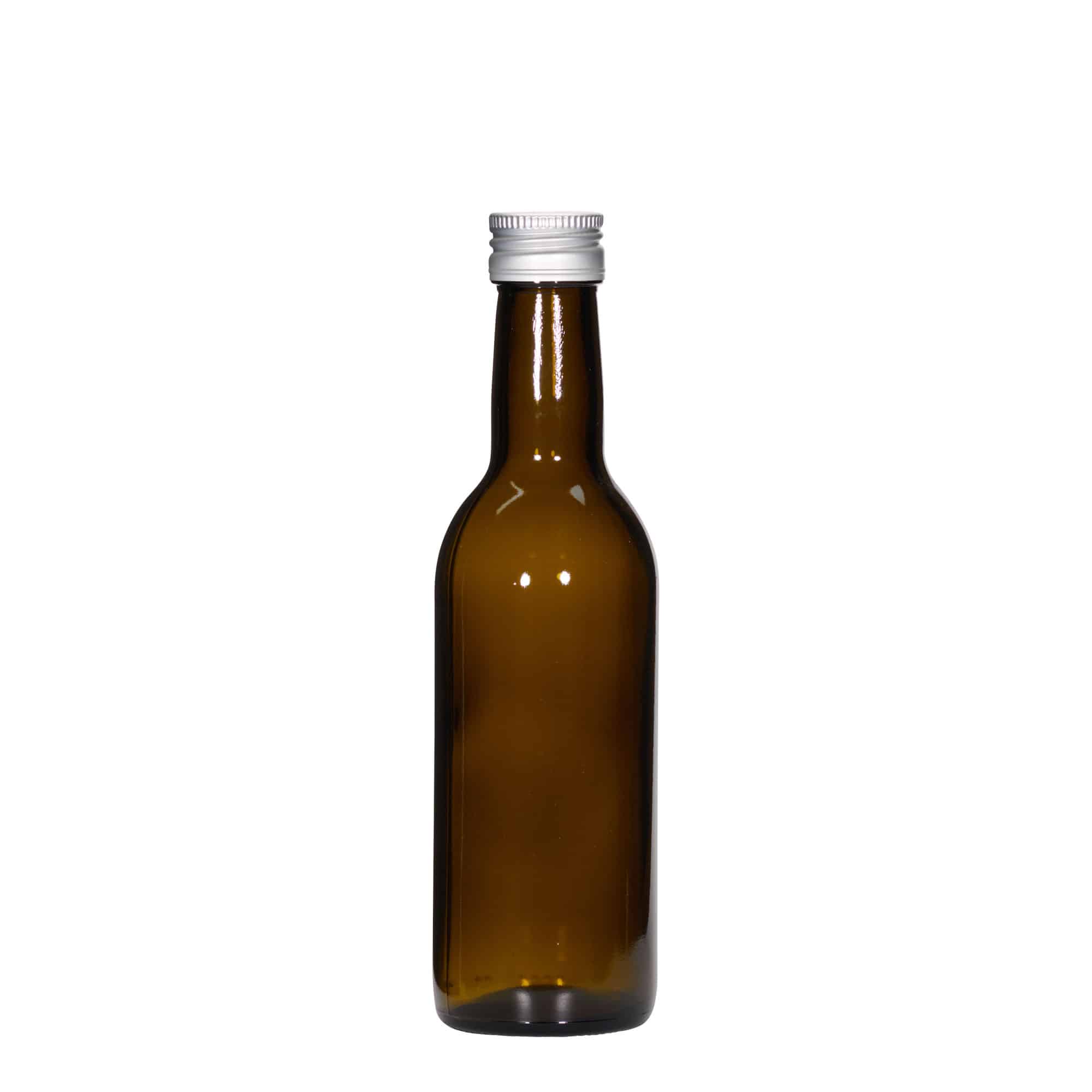 250 ml glasflaske 'Bordeaux', antikgrøn, åbning: PP 28