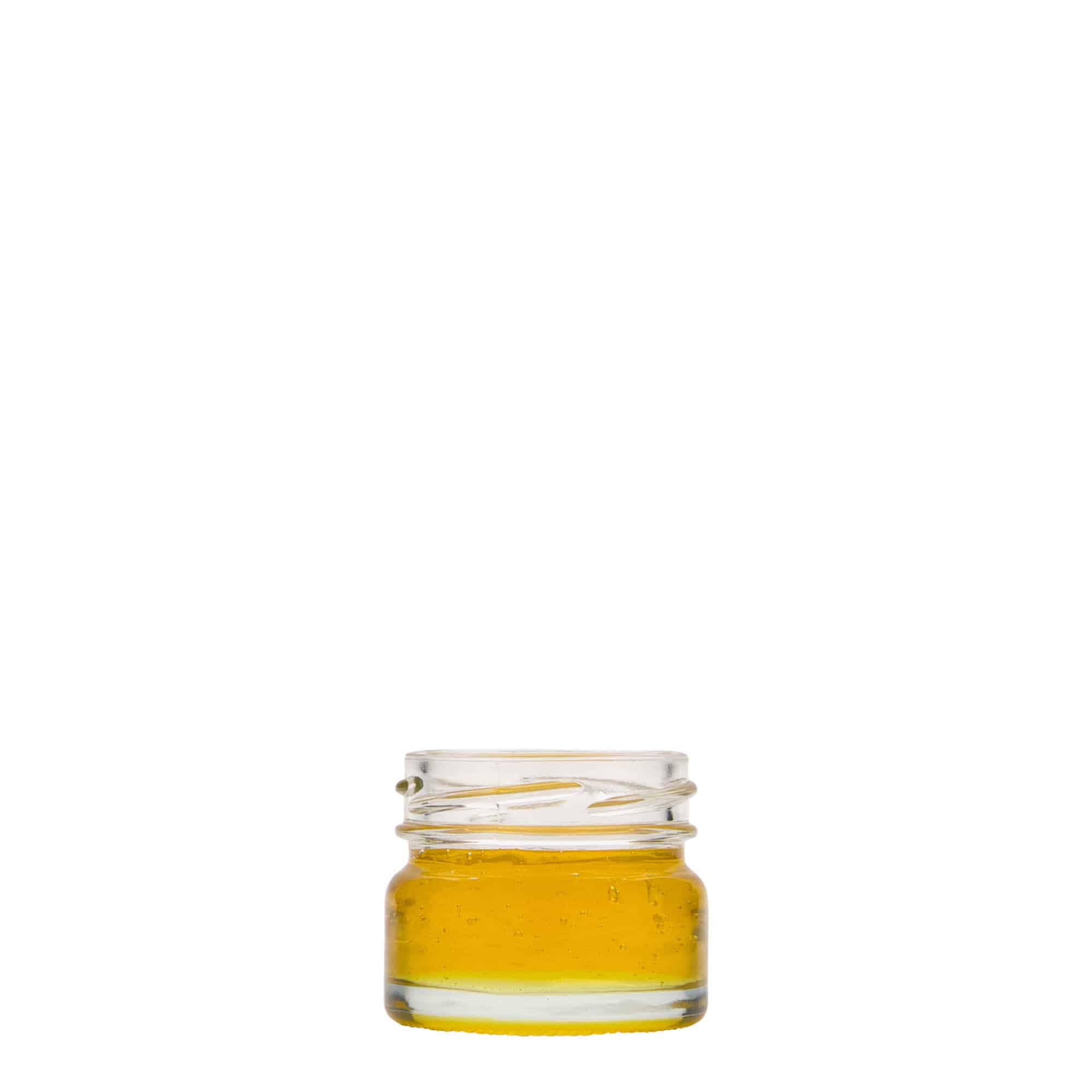 30 ml fladt rundt glas, åbning: Twist-Off (TO 43) 30 ml fladt rundt glas, åbning: Twist-Off (TO 43)