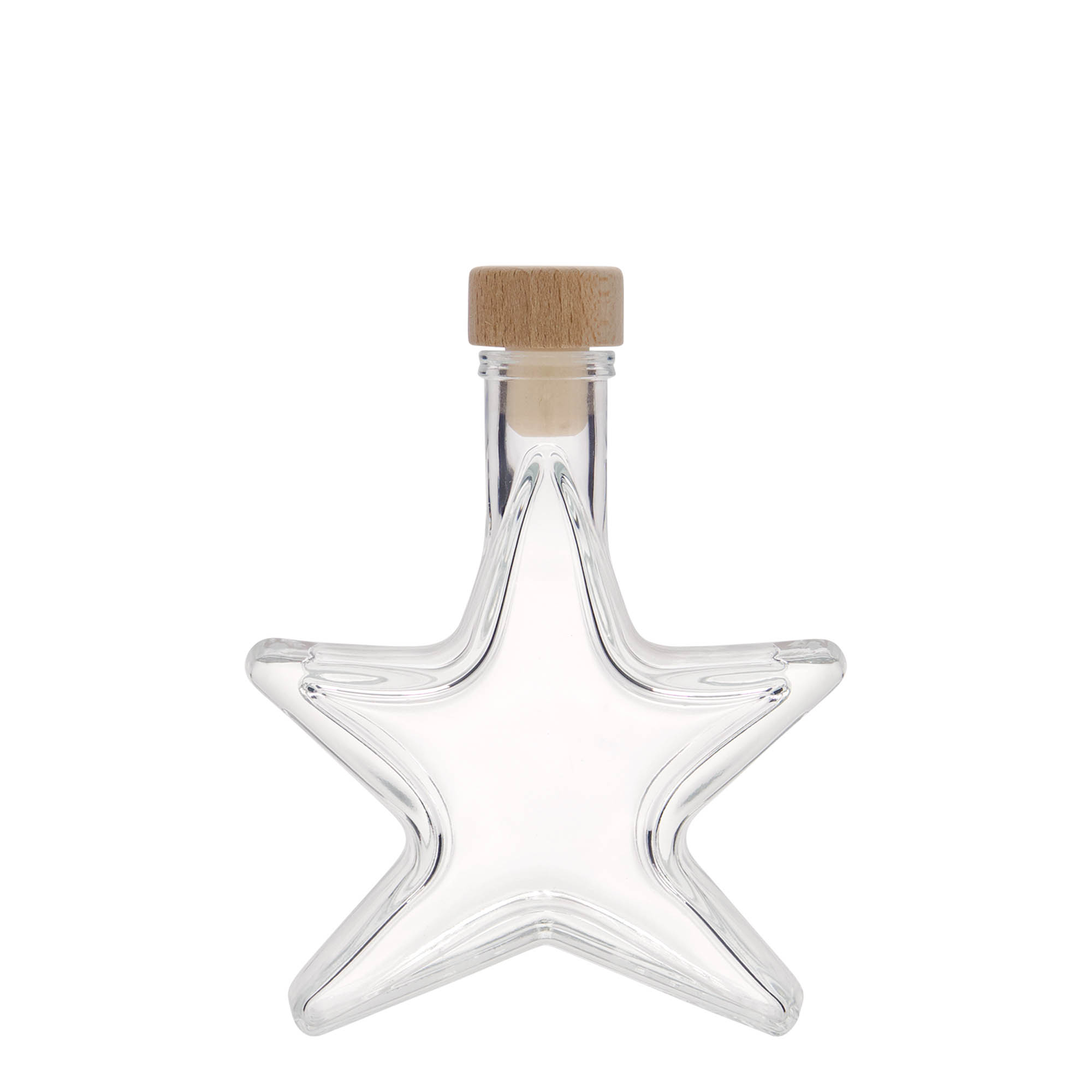 100 ml glasflaske 'Stjerne', åbning: kork 100 ml glasflaske 'Stjerne', åbning: kork