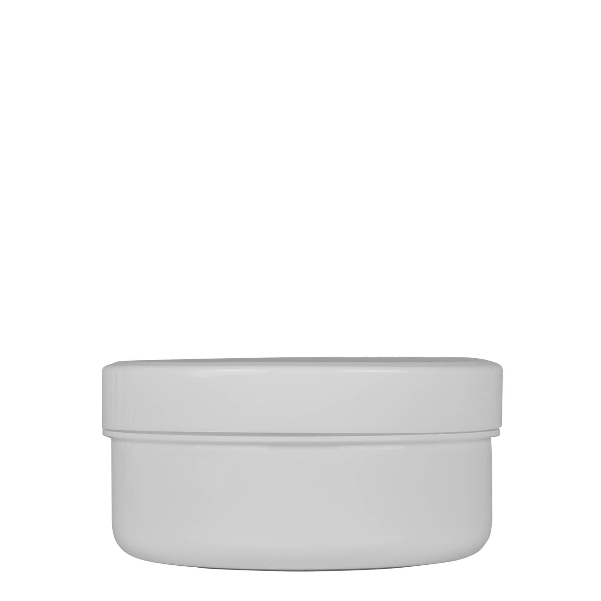 250 ml plastdåse 'White Line', PP, hvid, åbning: skruelåg