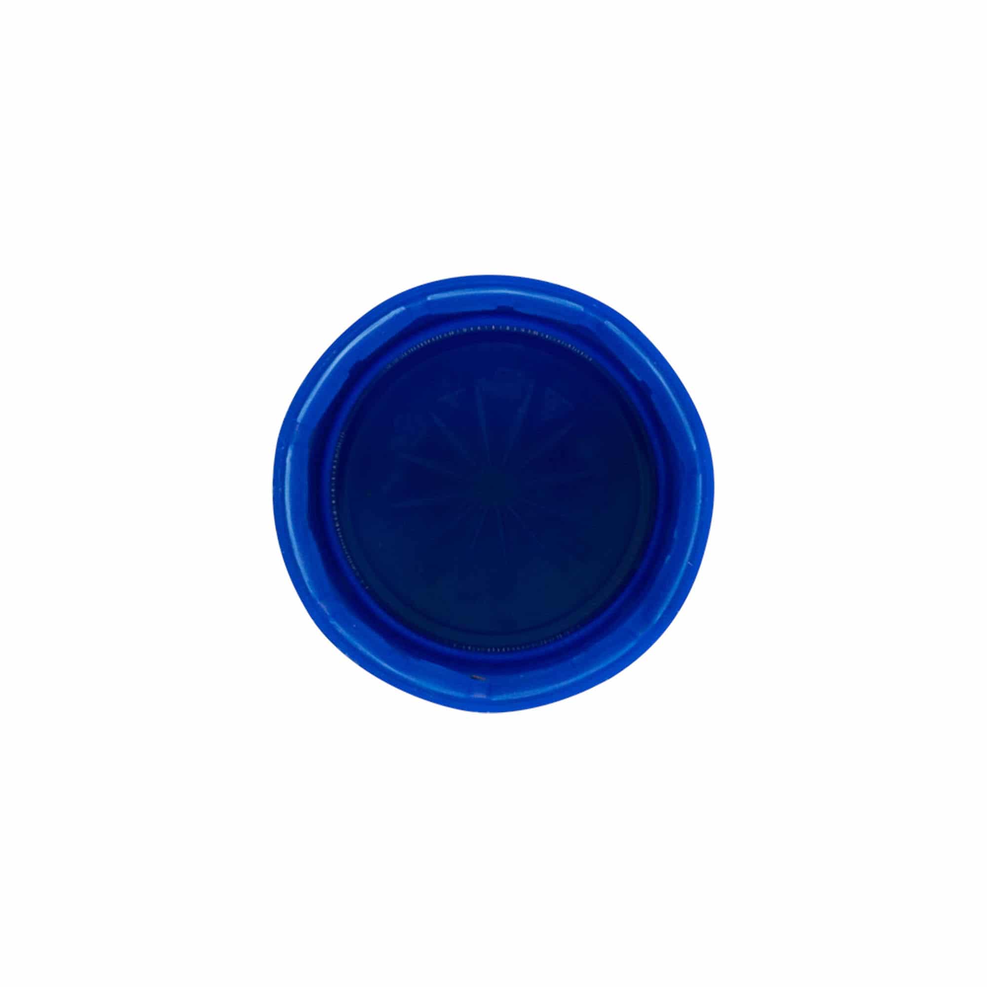 Skruelåg dobbelt gevind, PE-plast, blå, til åbning: PET 38 mm