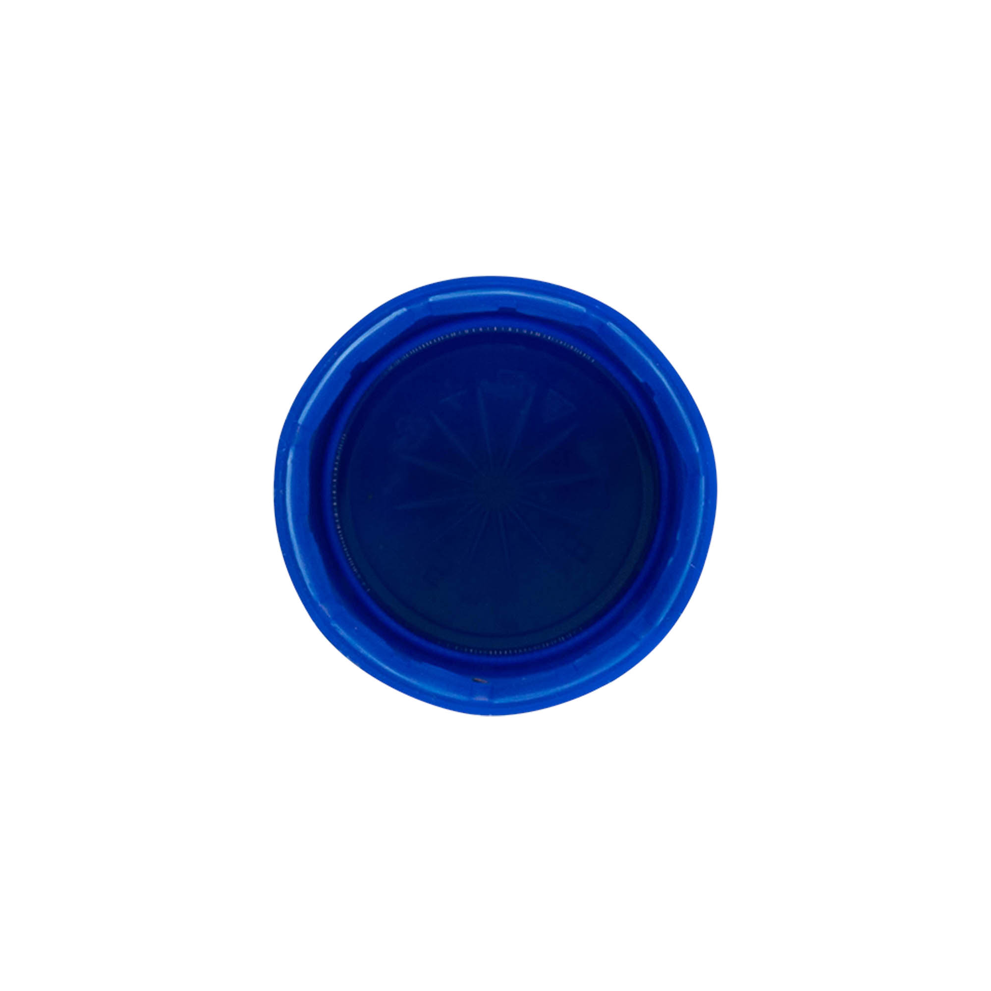 Skruelåg med to-starts gevind, PE-plast, blå, til åbning: PET 38 mm Skruelåg med to-starts gevind, PE-plast, blå, til åbning: PET 38 mm