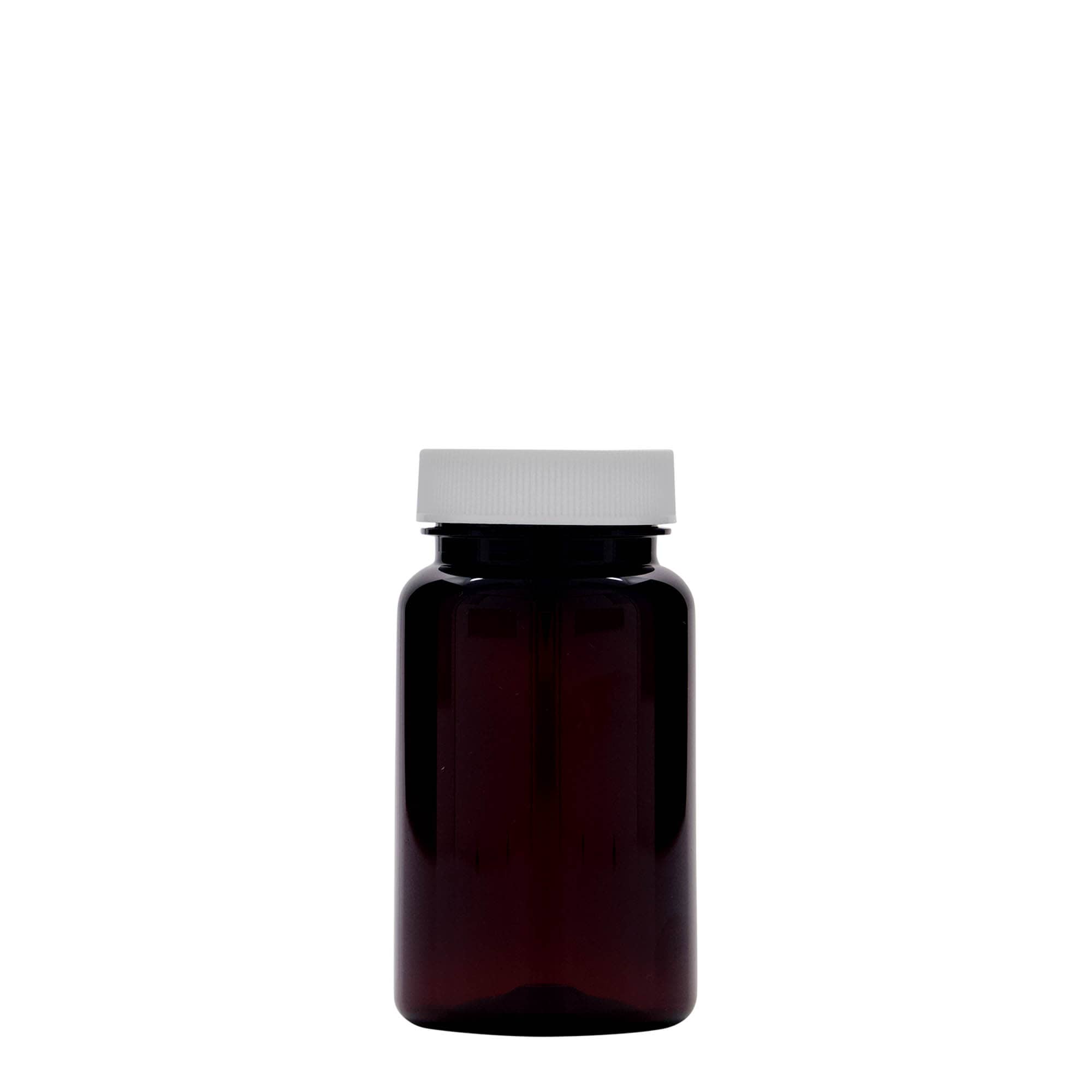 100 ml PET-flaske, plastik, brun, åbning: 38/400