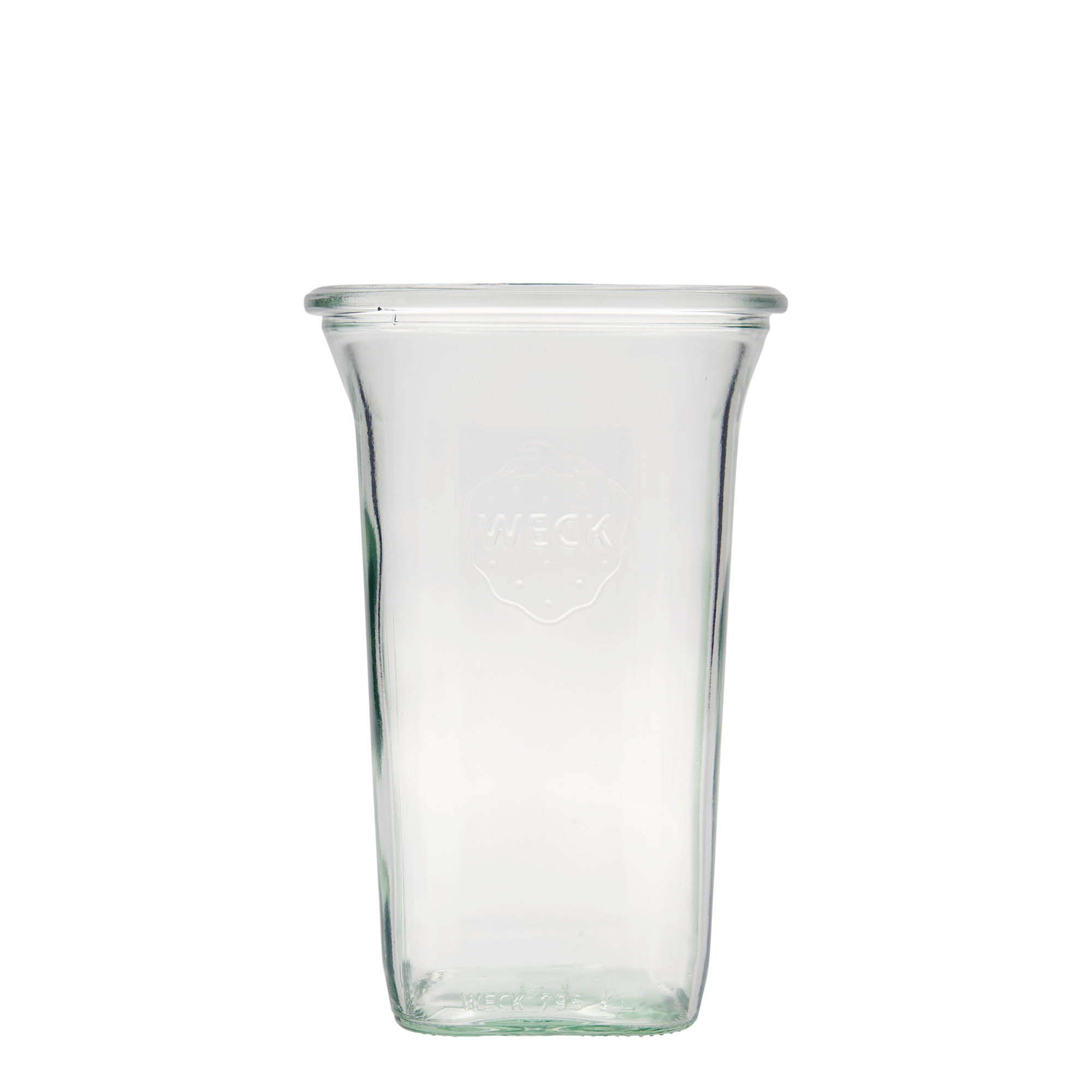 795 ml WECK-Quadroglas, firkantet, åbning: rund kant 795 ml WECK-Quadroglas, firkantet, åbning: rund kant