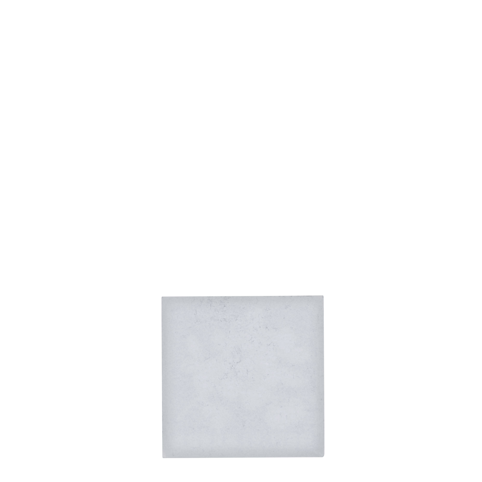 Tinmærke 'Blåbær', firkantet, metal, sølv