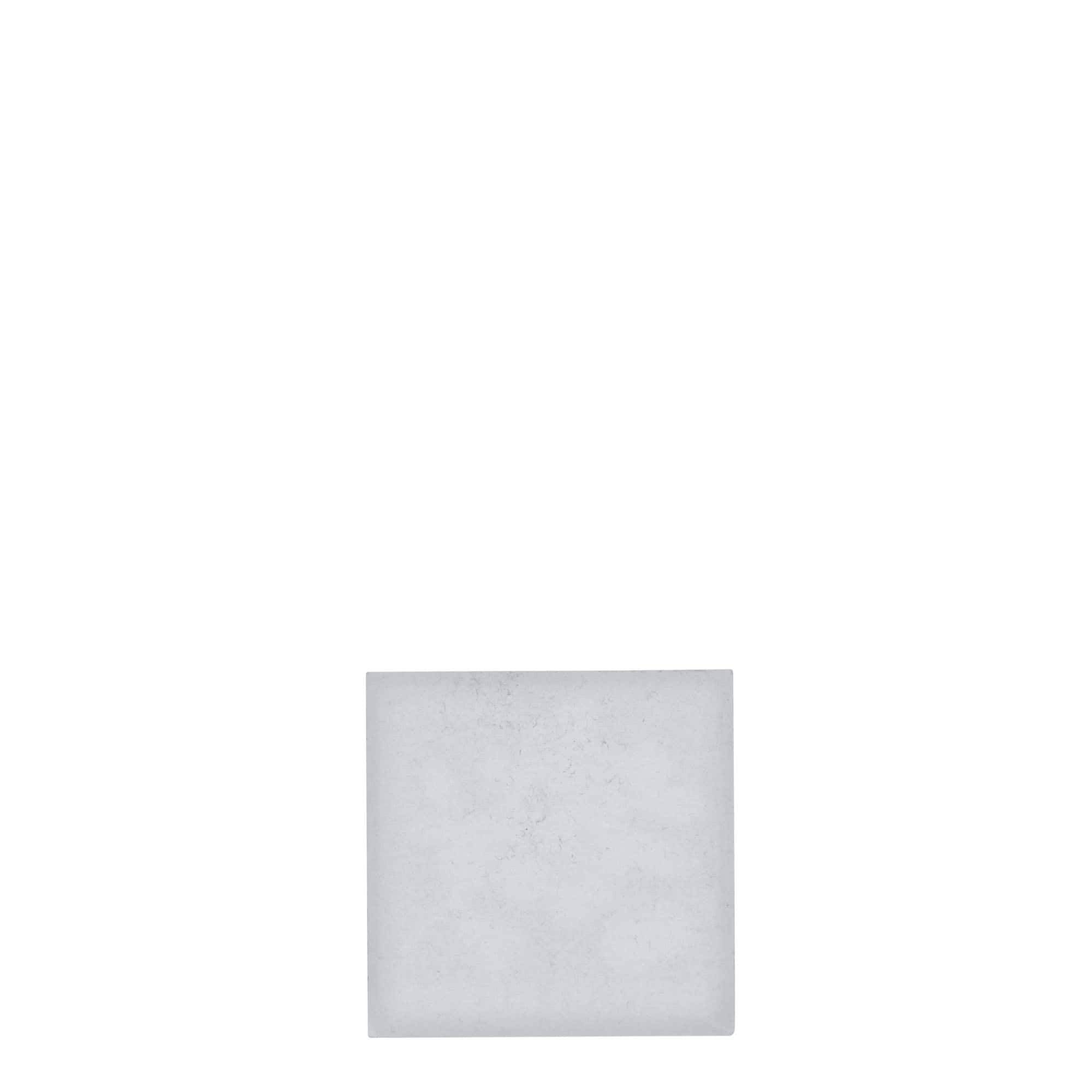 Tinmærke 'Blåbær', firkantet, metal, sølv Tinmærke 'Blåbær', firkantet, metal, sølv