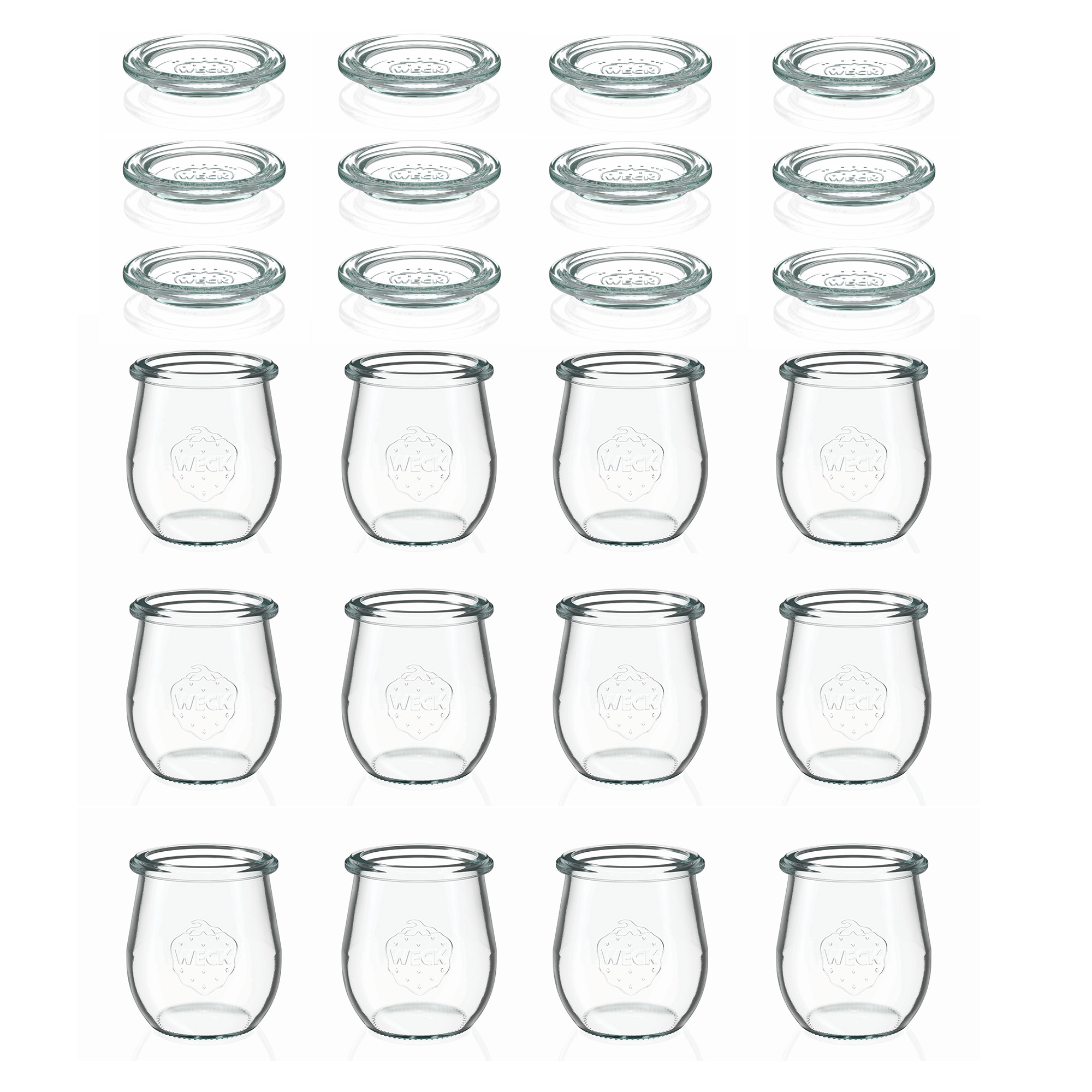 12x 220 ml WECK-tulipanglas med glaslåg RR 60