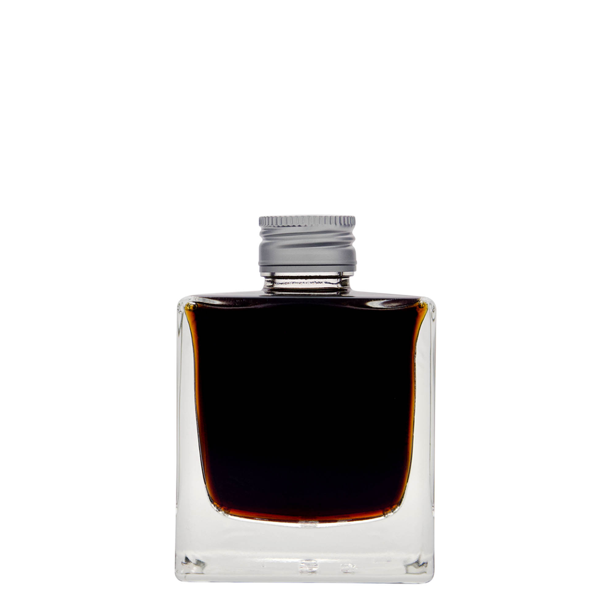 200 ml glasflaske 'Cube', firkantet, åbning: PP 28