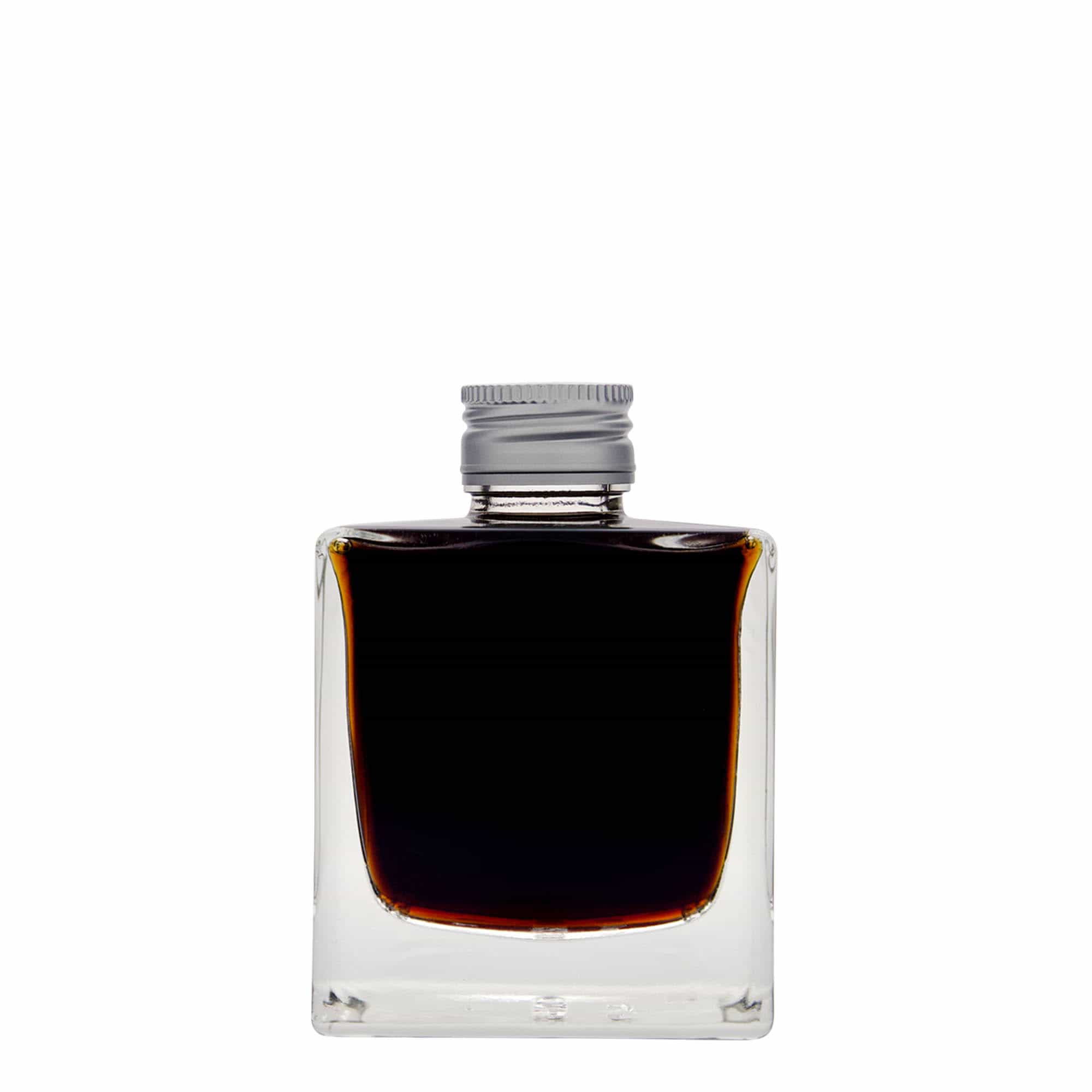 200 ml glasflaske 'Cube', firkantet, åbning: PP 28