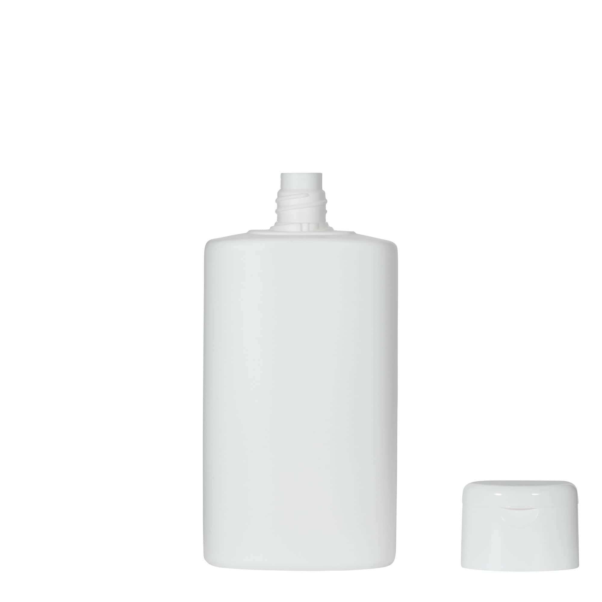 250 ml plastikflaske 'Indy', oval, HDPE, hvid, åbning: skruelåg