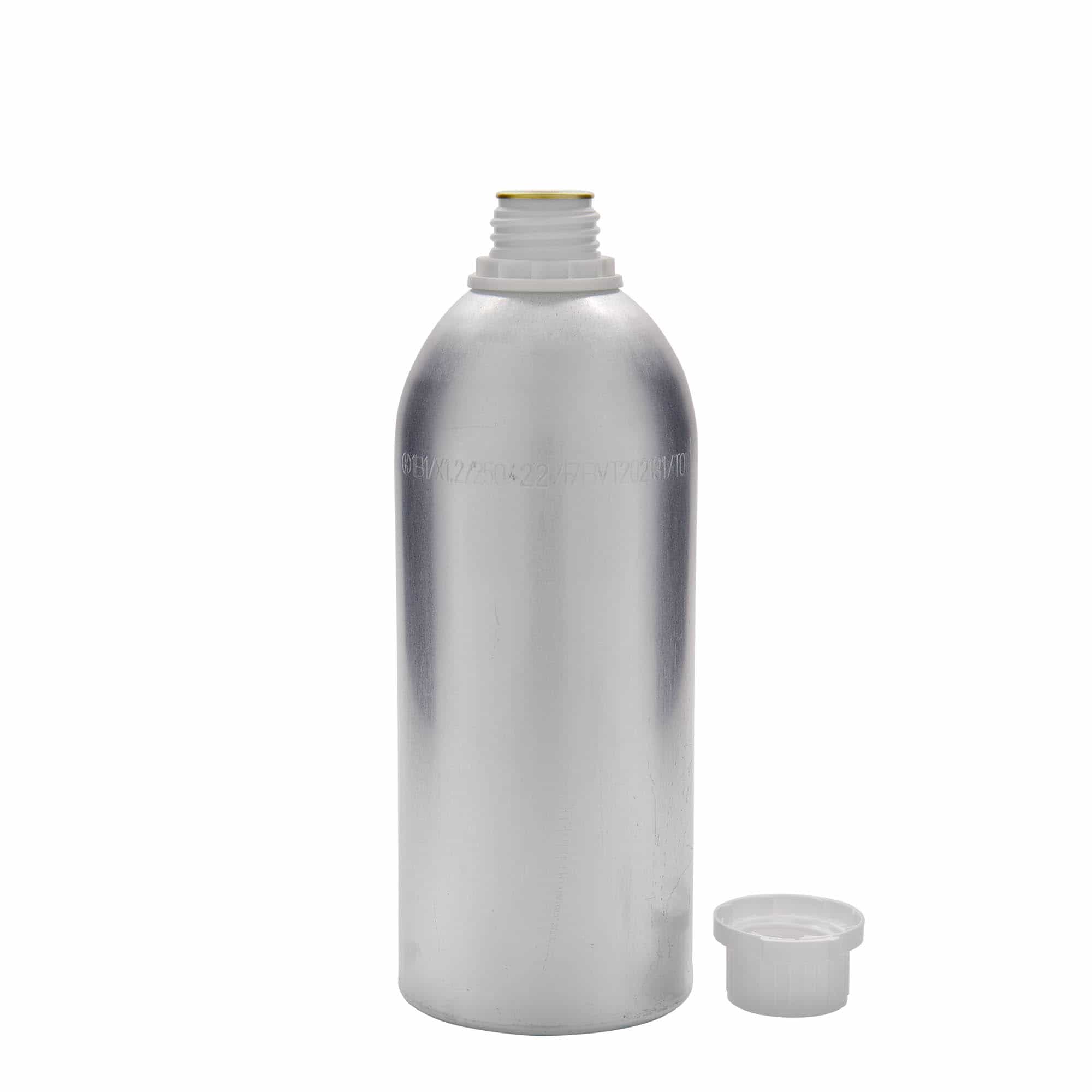 1100 ml aluminiumflaske, metal, sølv, åbning: DIN 32 1100 ml aluminiumflaske, metal, sølv, åbning: DIN 32
