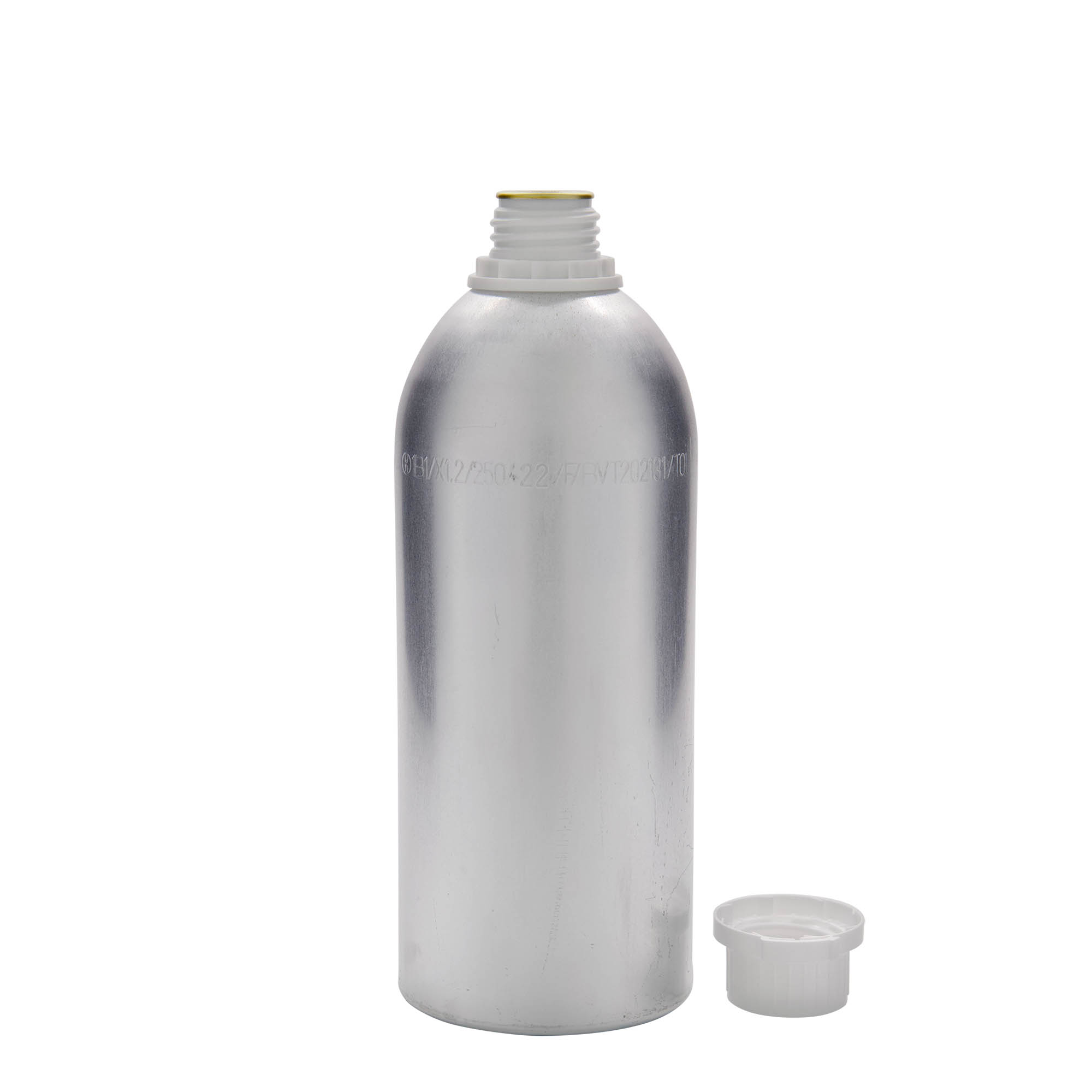 1100 ml aluminiumsflaske, metal, sølv, åbning: DIN 32 1100 ml aluminiumsflaske, metal, sølv, åbning: DIN 32