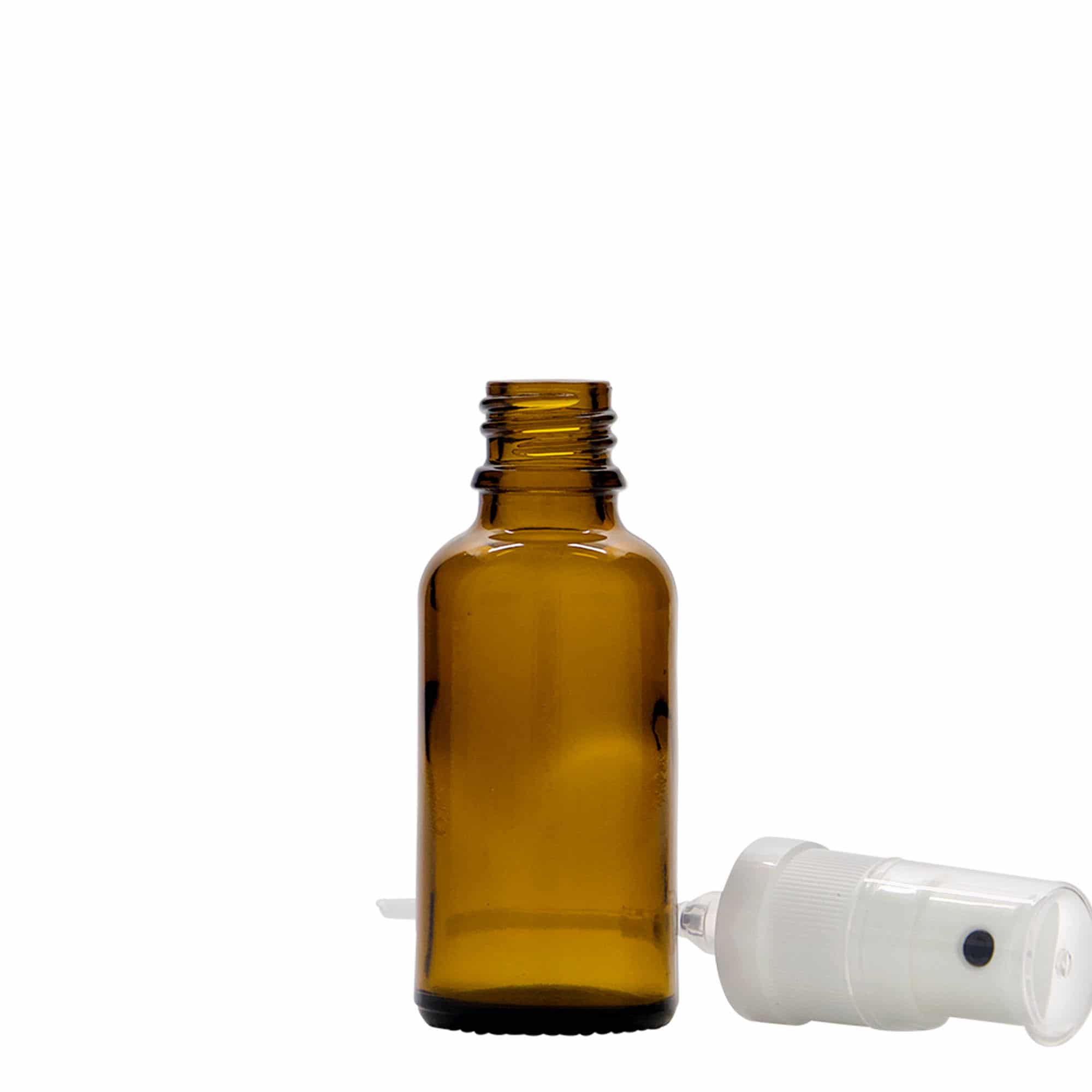 30 ml sprøjteflaske, medicin, glas, brun, åbning: DIN 18