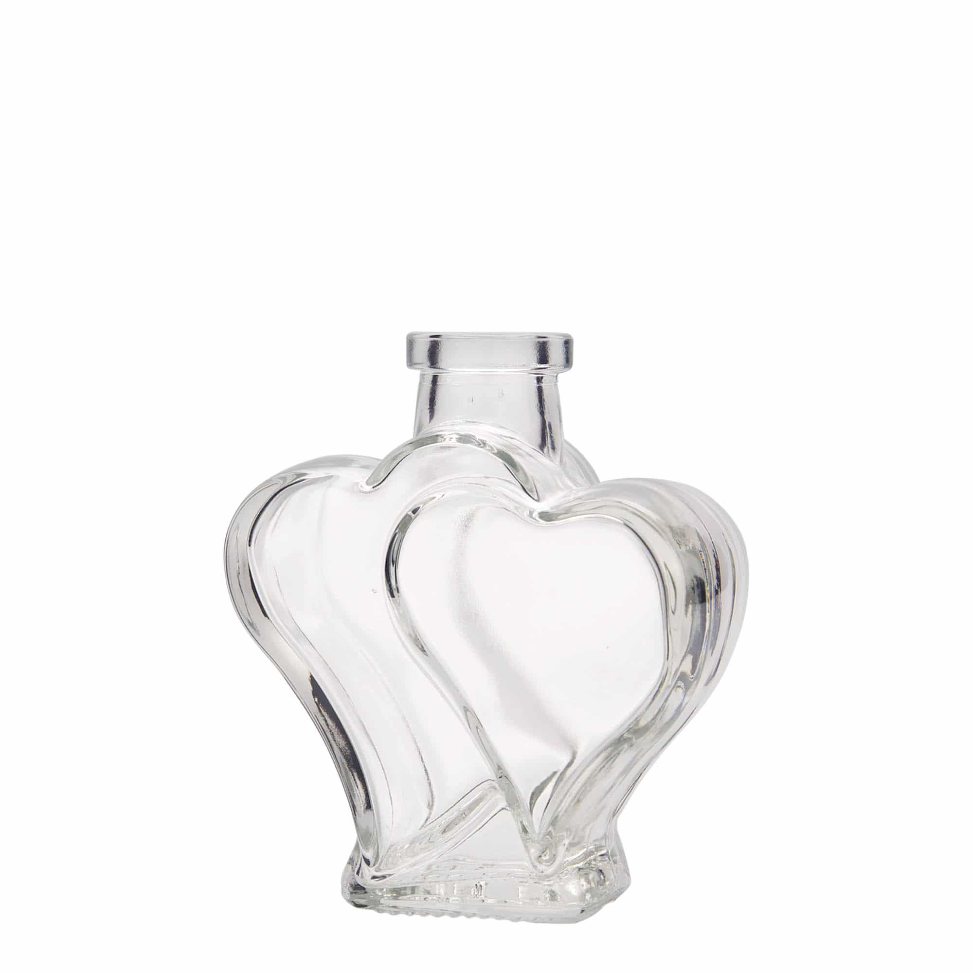 200 ml glasflaske 'Doublehjerte', åbning: Kork