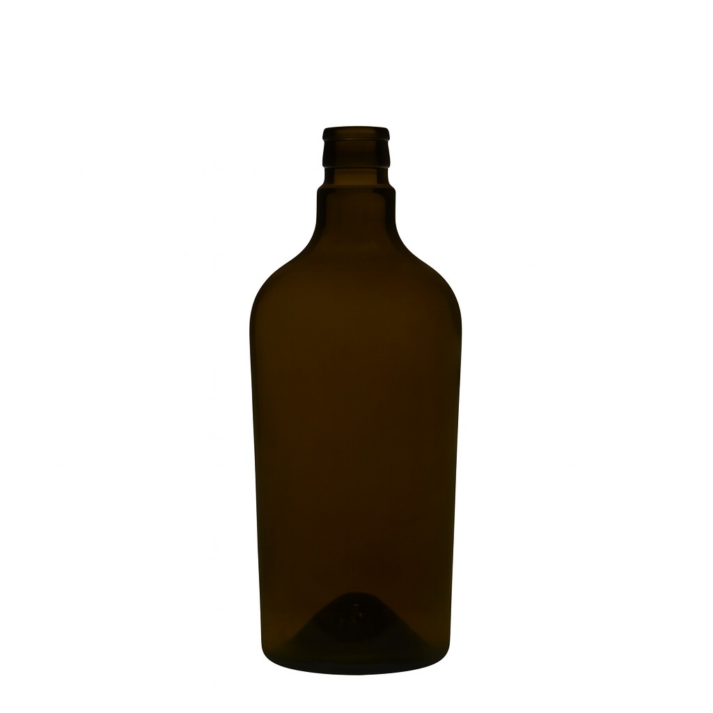 750 ml eddike-/olieflaske »Oleum«, glas, antikgrøn, munding: DOP