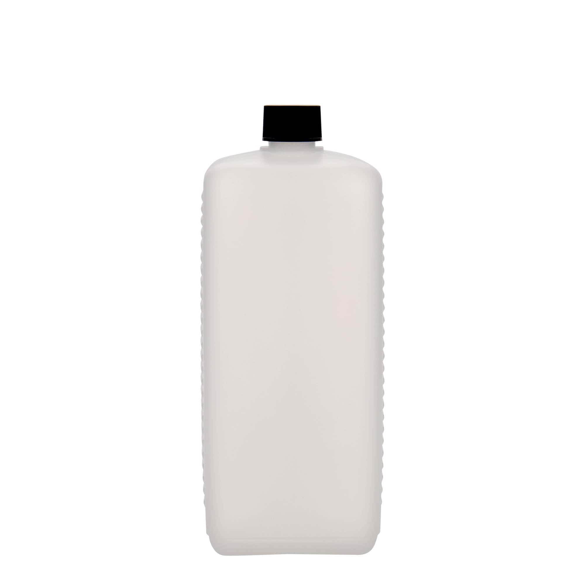 1.000 ml kande, rektangulær, HDPE-plast, natur, åbning: DIN 25 EPE