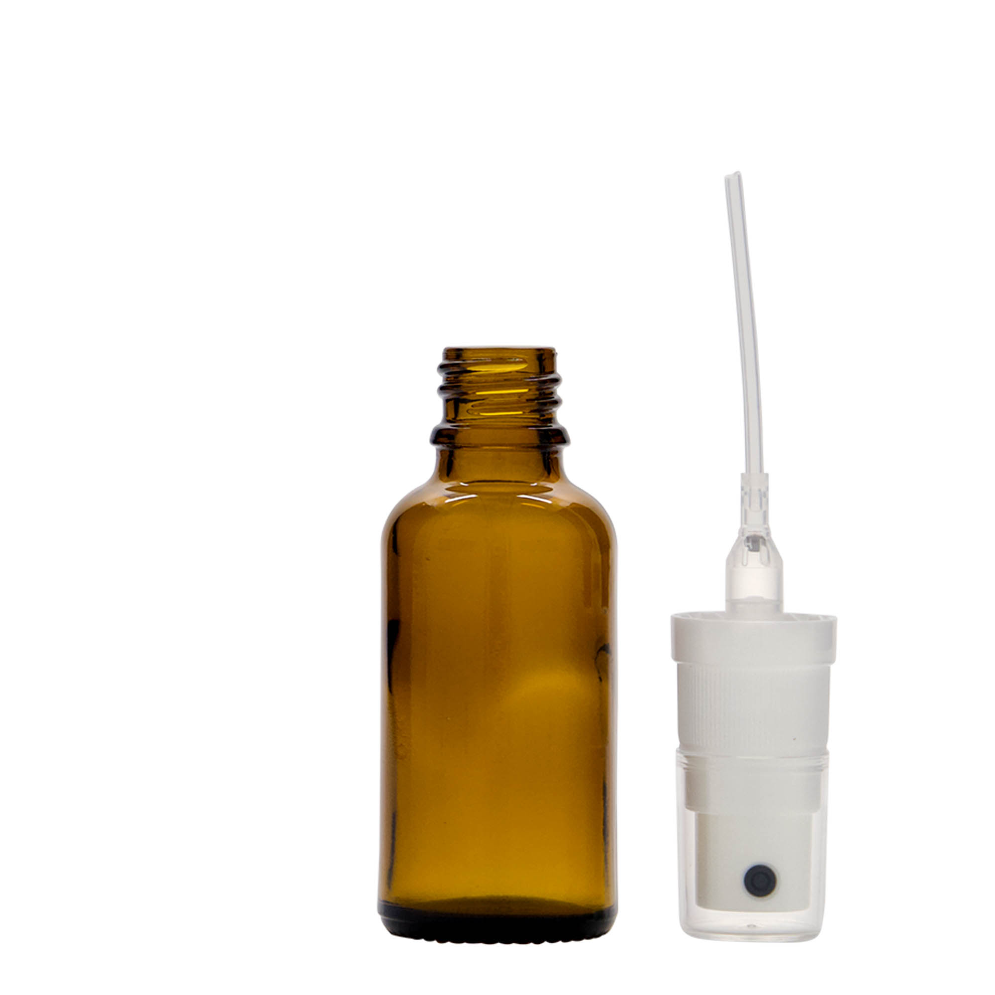 30 ml sprayflaske medicin, glas, brun, åbning: DIN 18 30 ml sprayflaske medicin, glas, brun, åbning: DIN 18