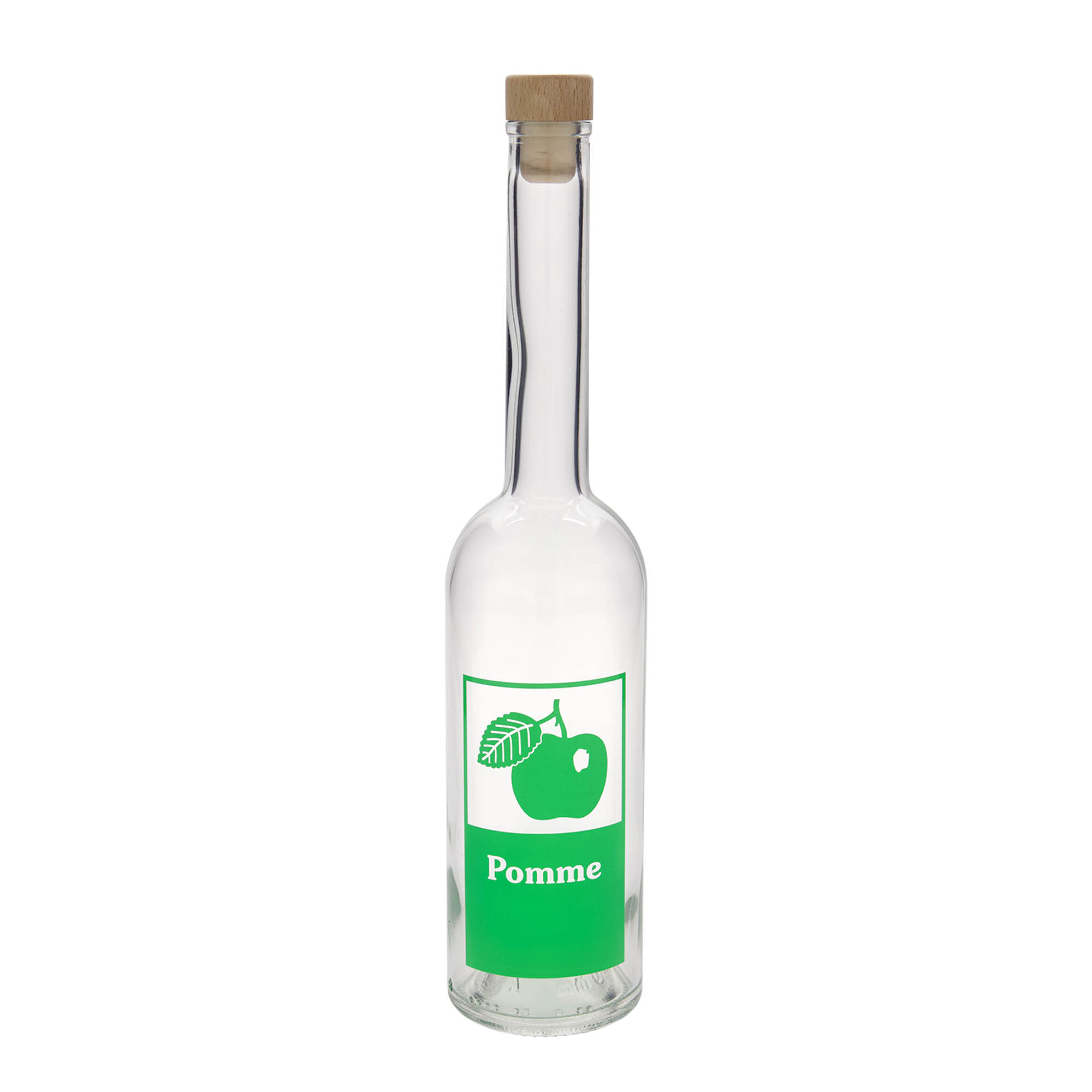 500 ml glasflaske 'Opera', motiv: Pomme, åbning: kork