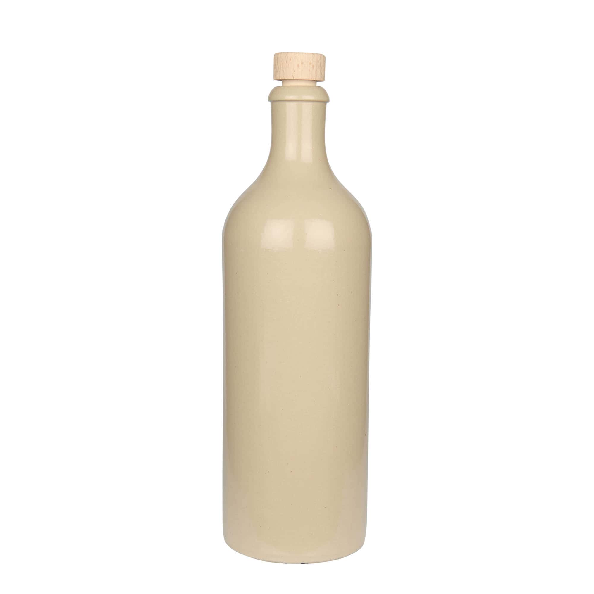 750 ml tonkrukke, stentøj, beige, åbning: kork