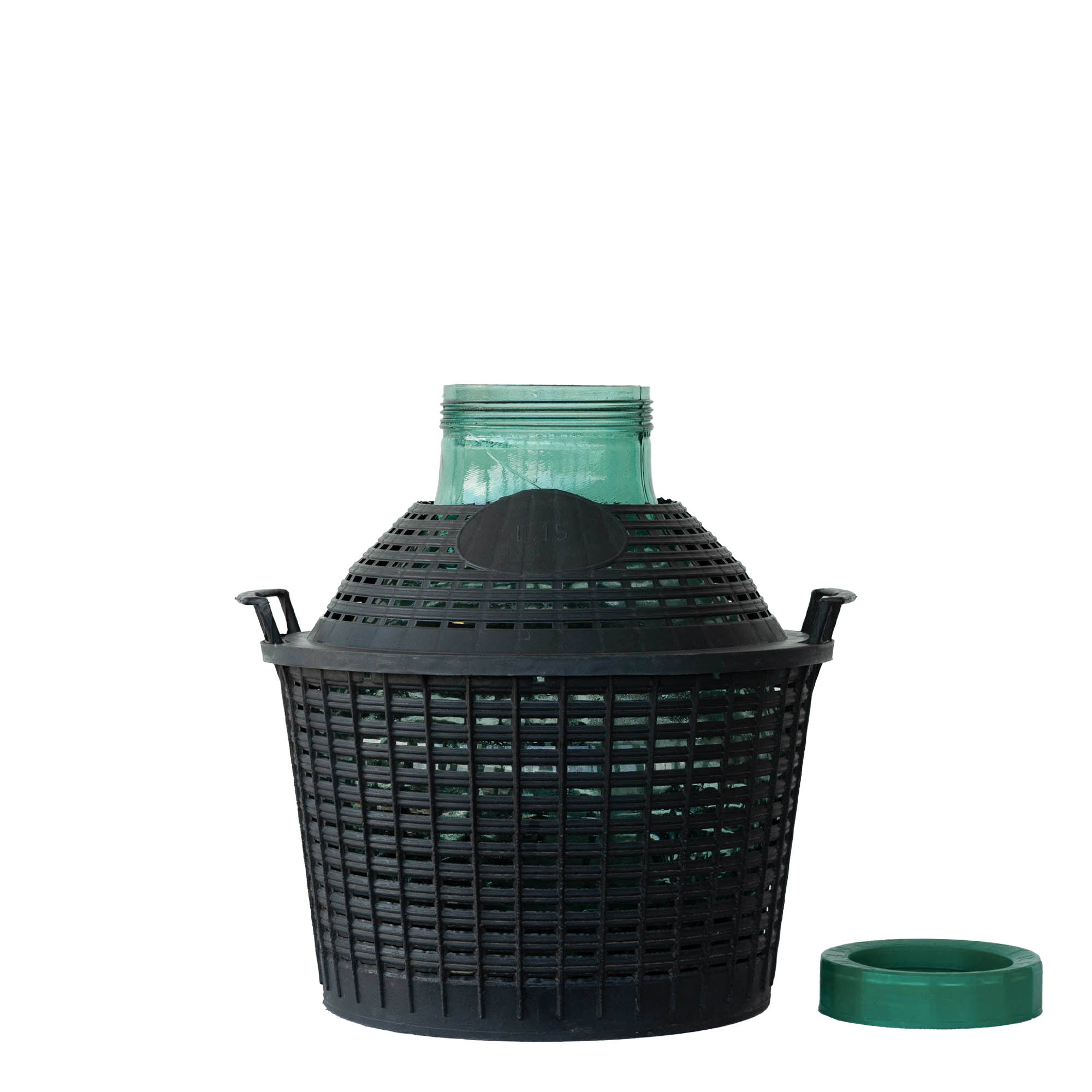 15 l ballonflaske med bred hals, glas, åbning: skruelåg